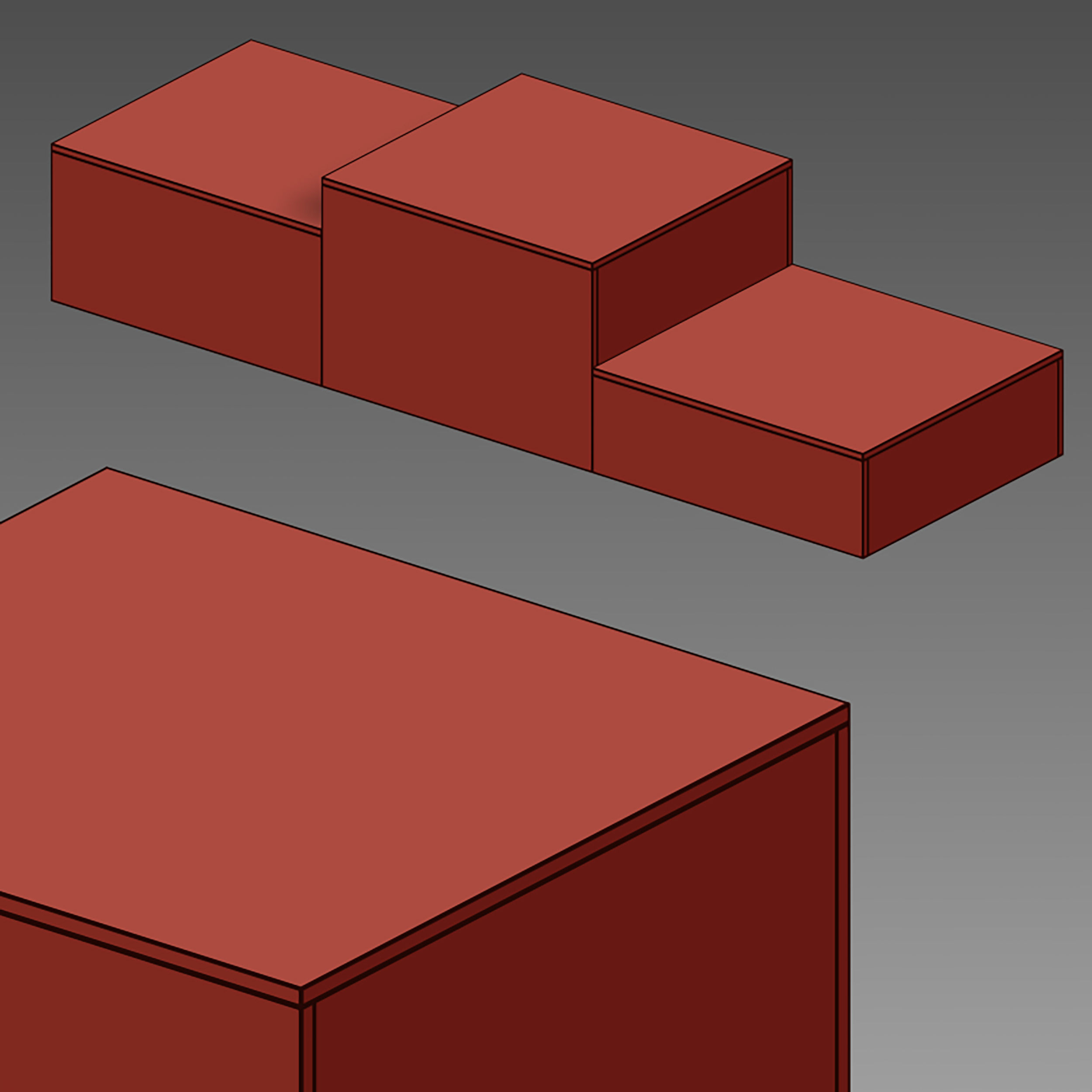 Award sports pedestal podium Plywood box 3D model_25