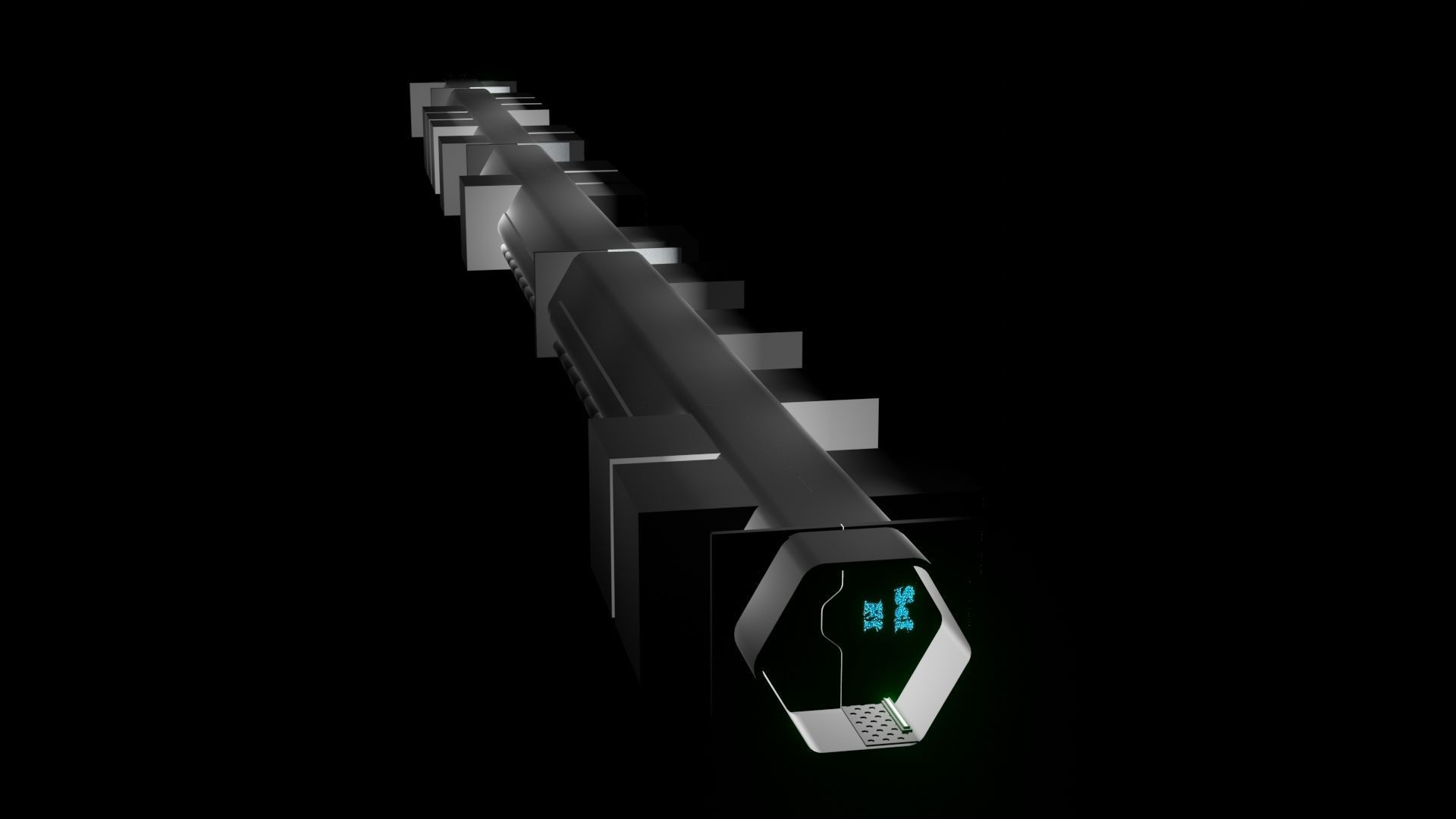ANIMATED SCI FI CORRIDOR  Low-poly 3D model_1