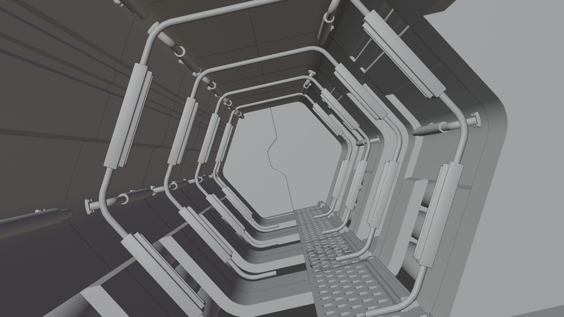ANIMATED SCI FI CORRIDOR  Low-poly 3D model_4
