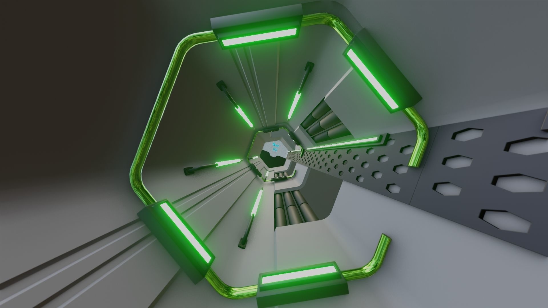 ANIMATED SCI FI CORRIDOR  Low-poly 3D model_9