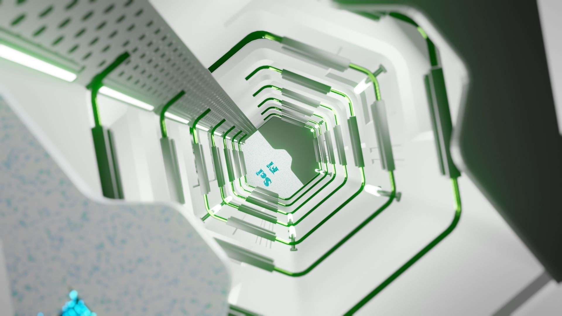 ANIMATED SCI FI CORRIDOR  Low-poly 3D model_14