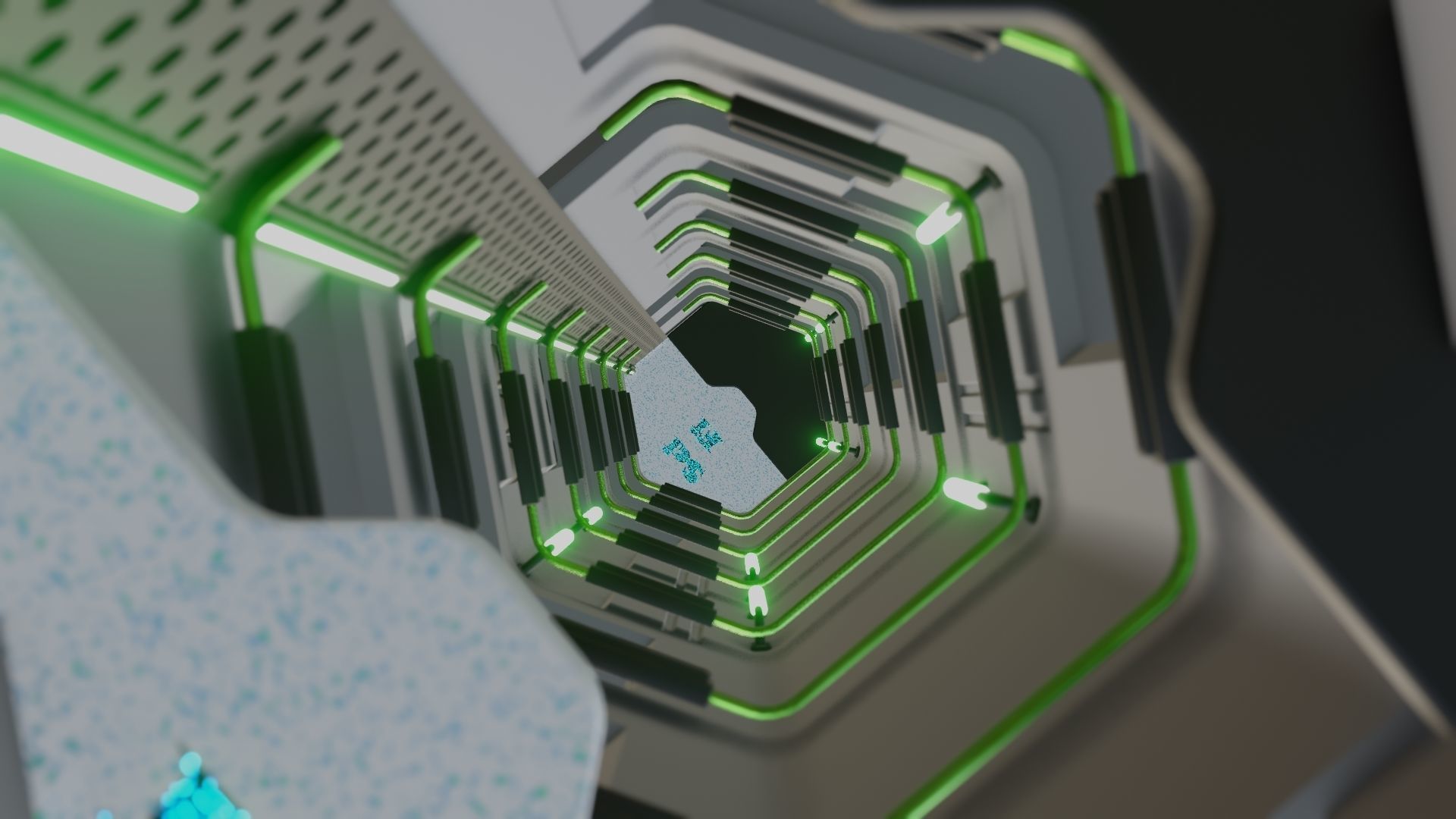 ANIMATED SCI FI CORRIDOR  Low-poly 3D model_7