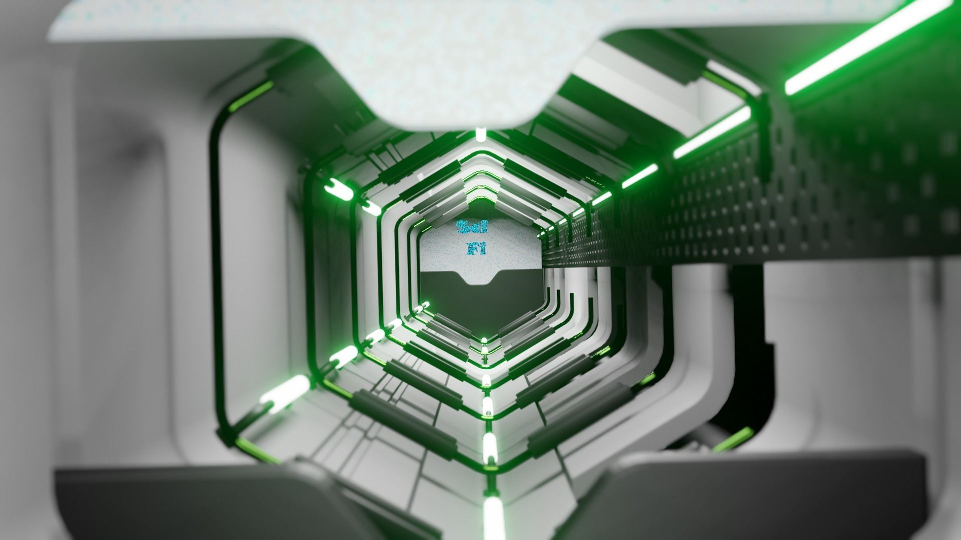 ANIMATED SCI FI CORRIDOR  Low-poly 3D model_10