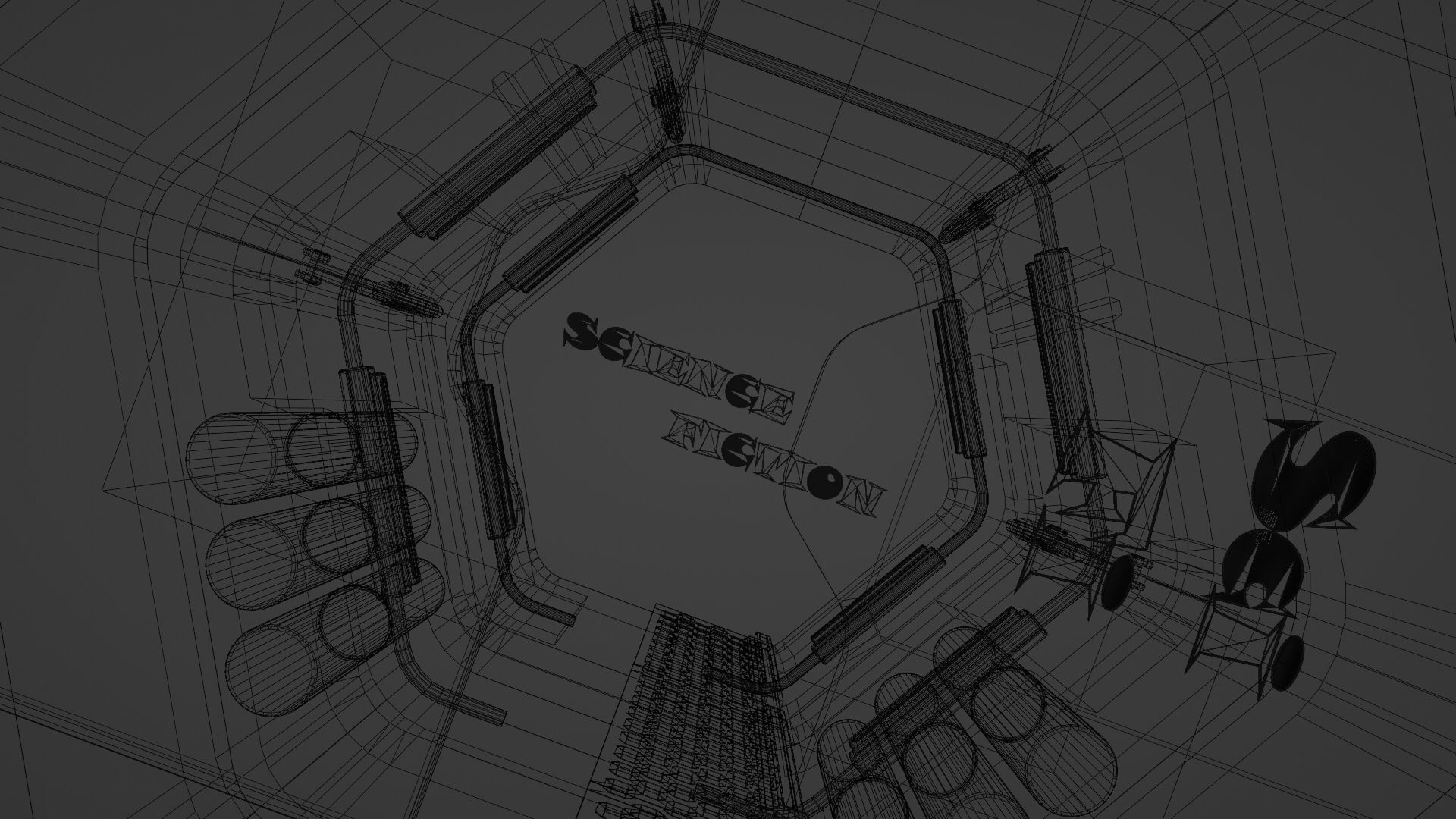 ANIMATED SCI FI CORRIDOR  Low-poly 3D model_18