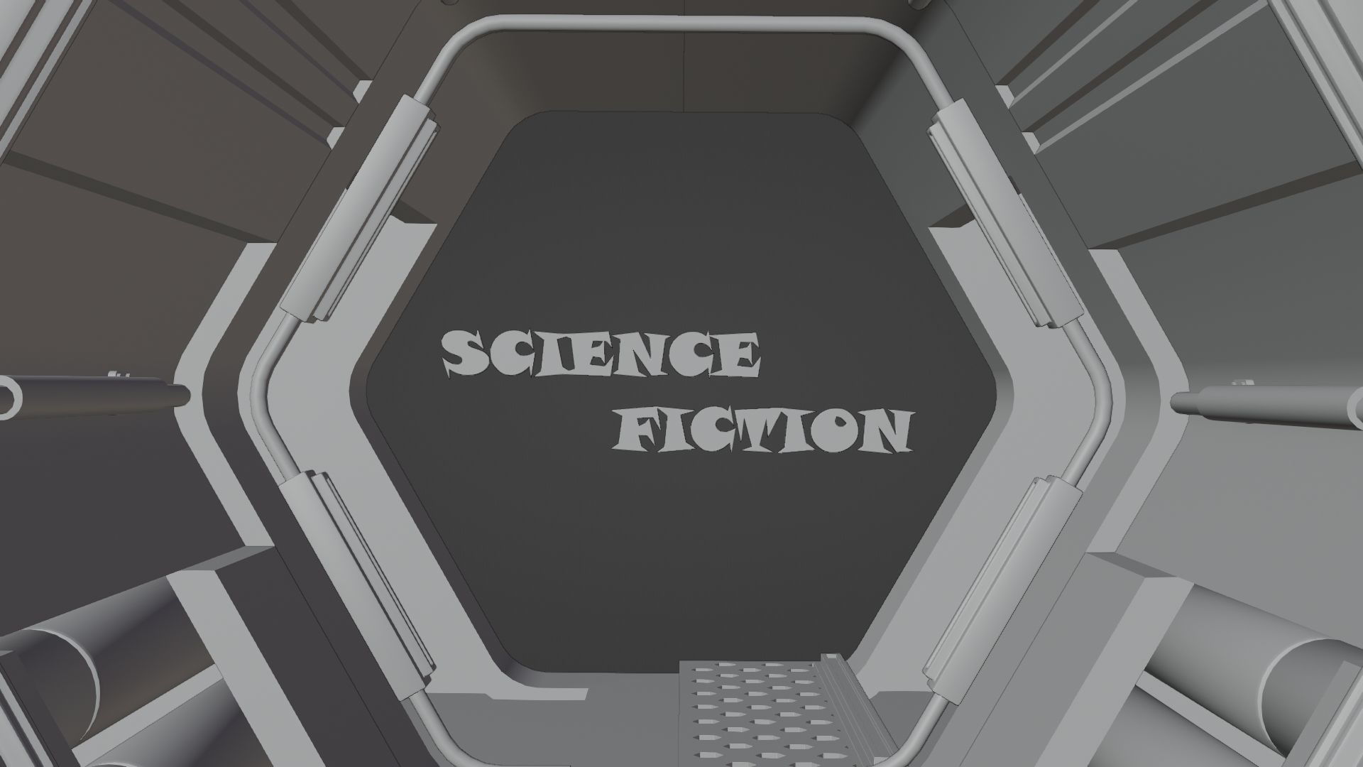 ANIMATED SCI FI CORRIDOR  Low-poly 3D model_3