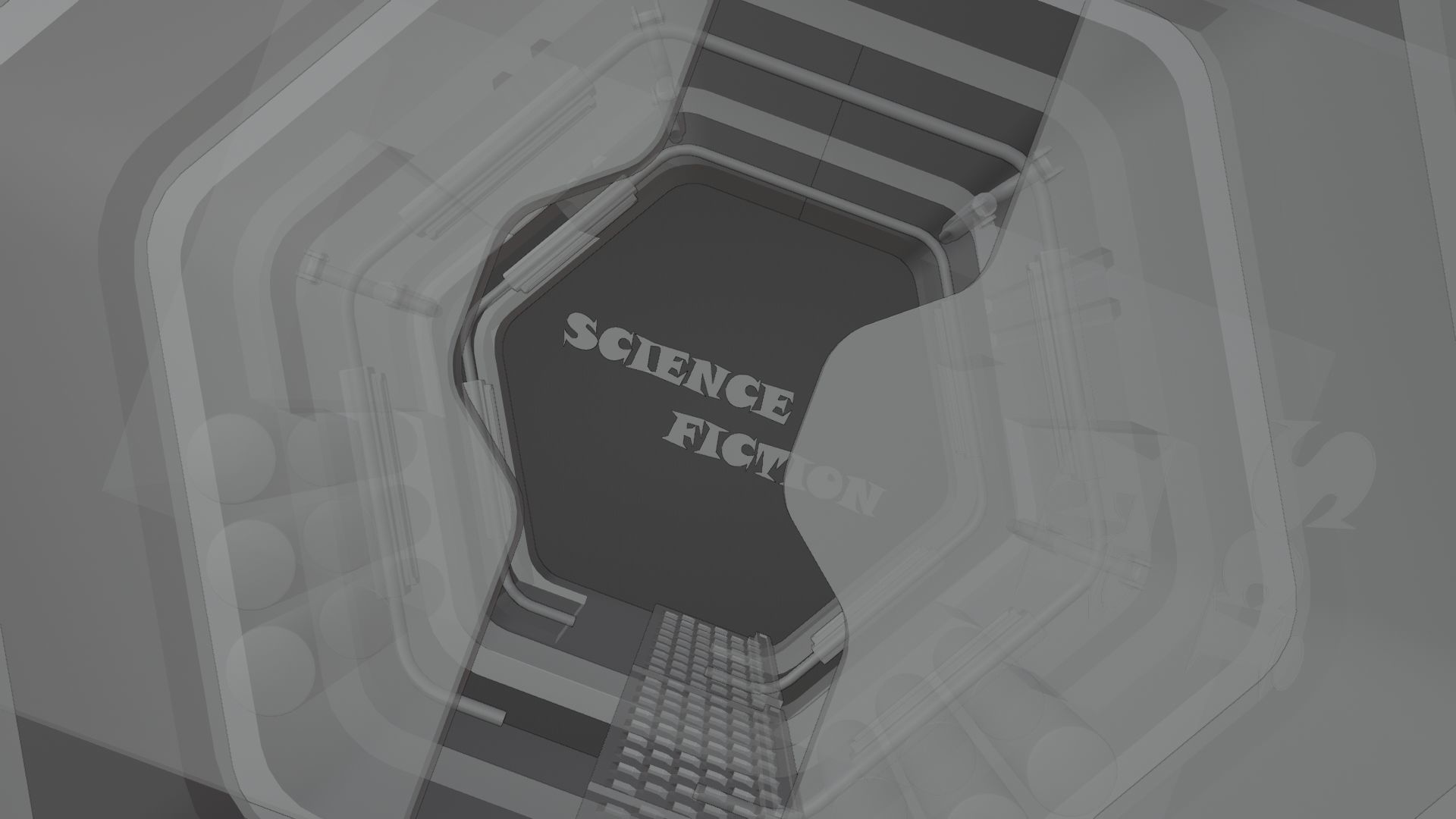 ANIMATED SCI FI CORRIDOR  Low-poly 3D model_5