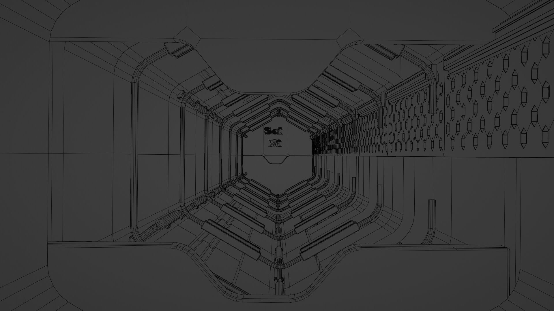 ANIMATED SCI FI CORRIDOR  Low-poly 3D model_17