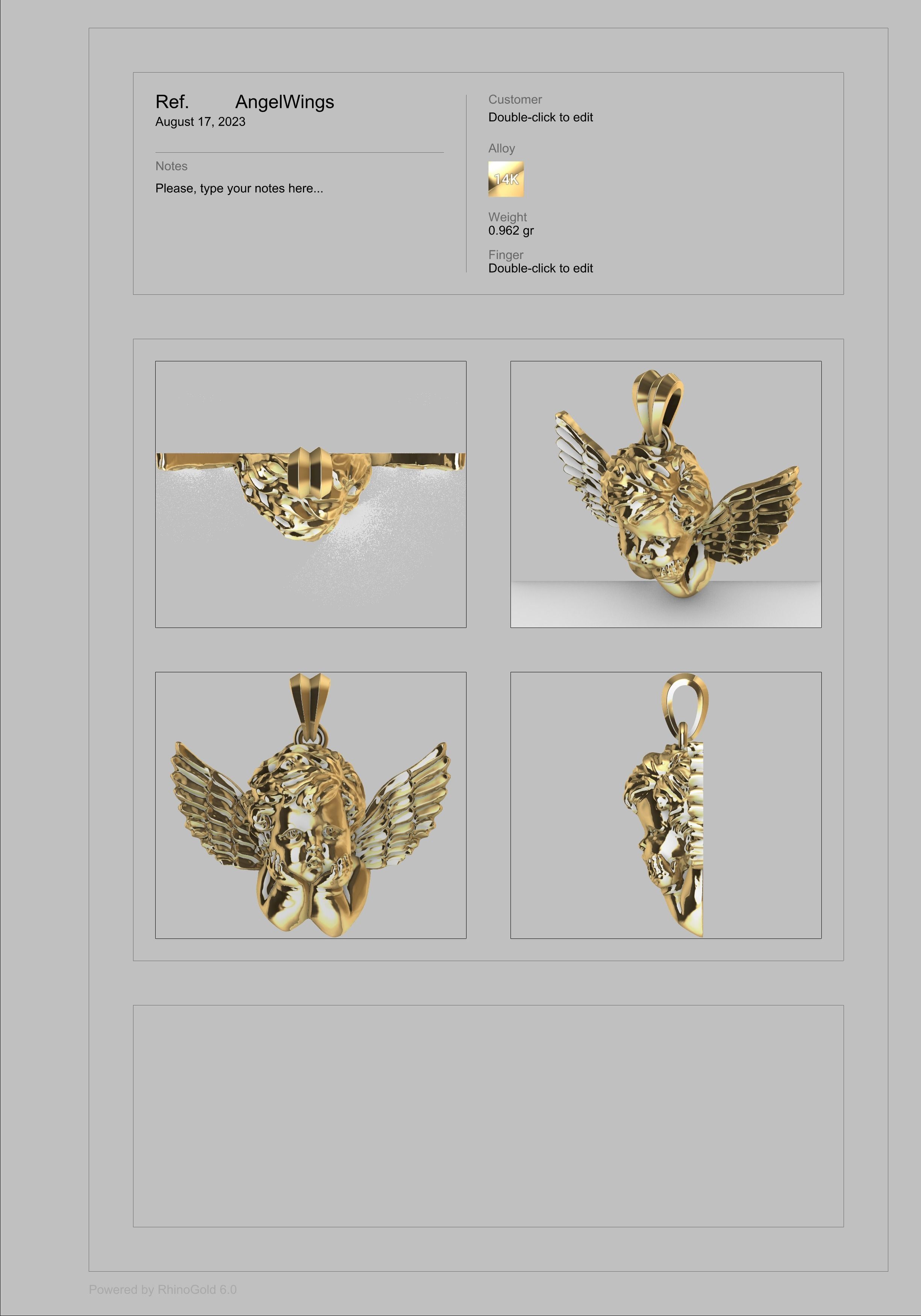 Vintage Cherub Baby Angel Heaven Wings  Necklace Jewelry Gift 3D print model_5