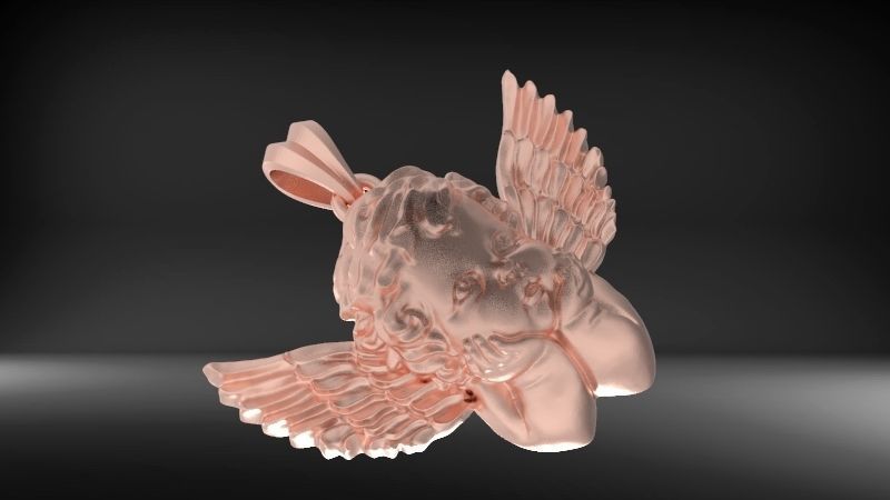 Vintage Cherub Baby Angel Heaven Wings  Necklace Jewelry Gift 3D print model_8