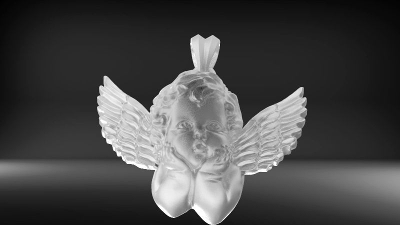 Vintage Cherub Baby Angel Heaven Wings  Necklace Jewelry Gift 3D print model_4