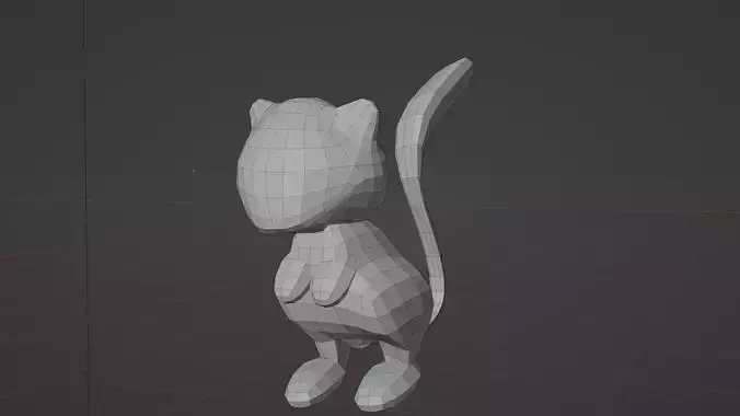 low poly Mew Pokemon