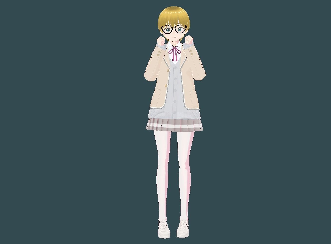 Vroid 3D cute anime character Model  Low-poly 3D model_1
