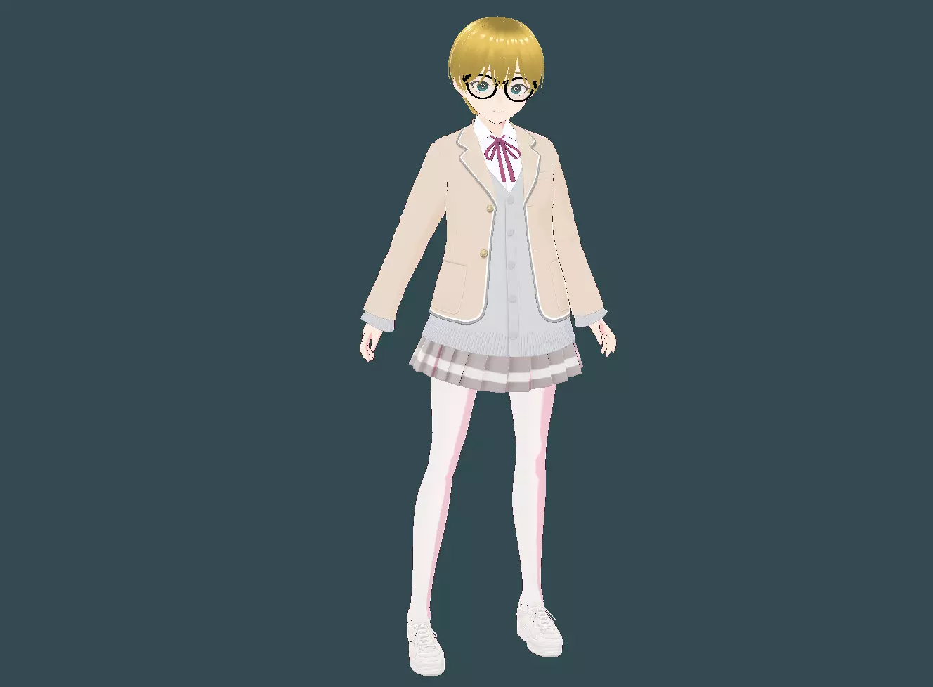 Vroid 3D cute anime character Model  Low-poly 3D model_0