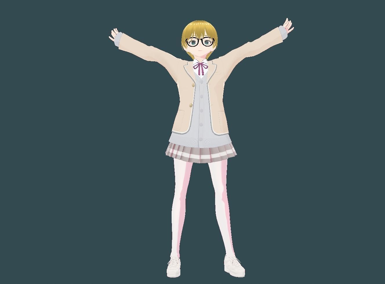 Vroid 3D cute anime character Model  Low-poly 3D model_3