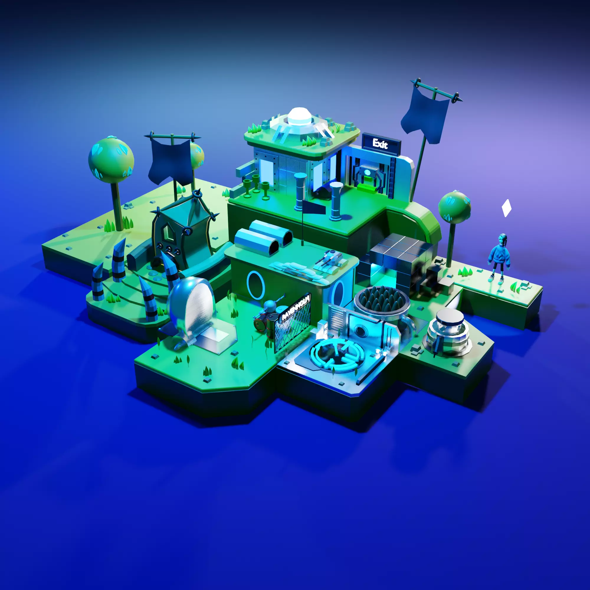 3d Low poly game design  Low-poly 3D model_0