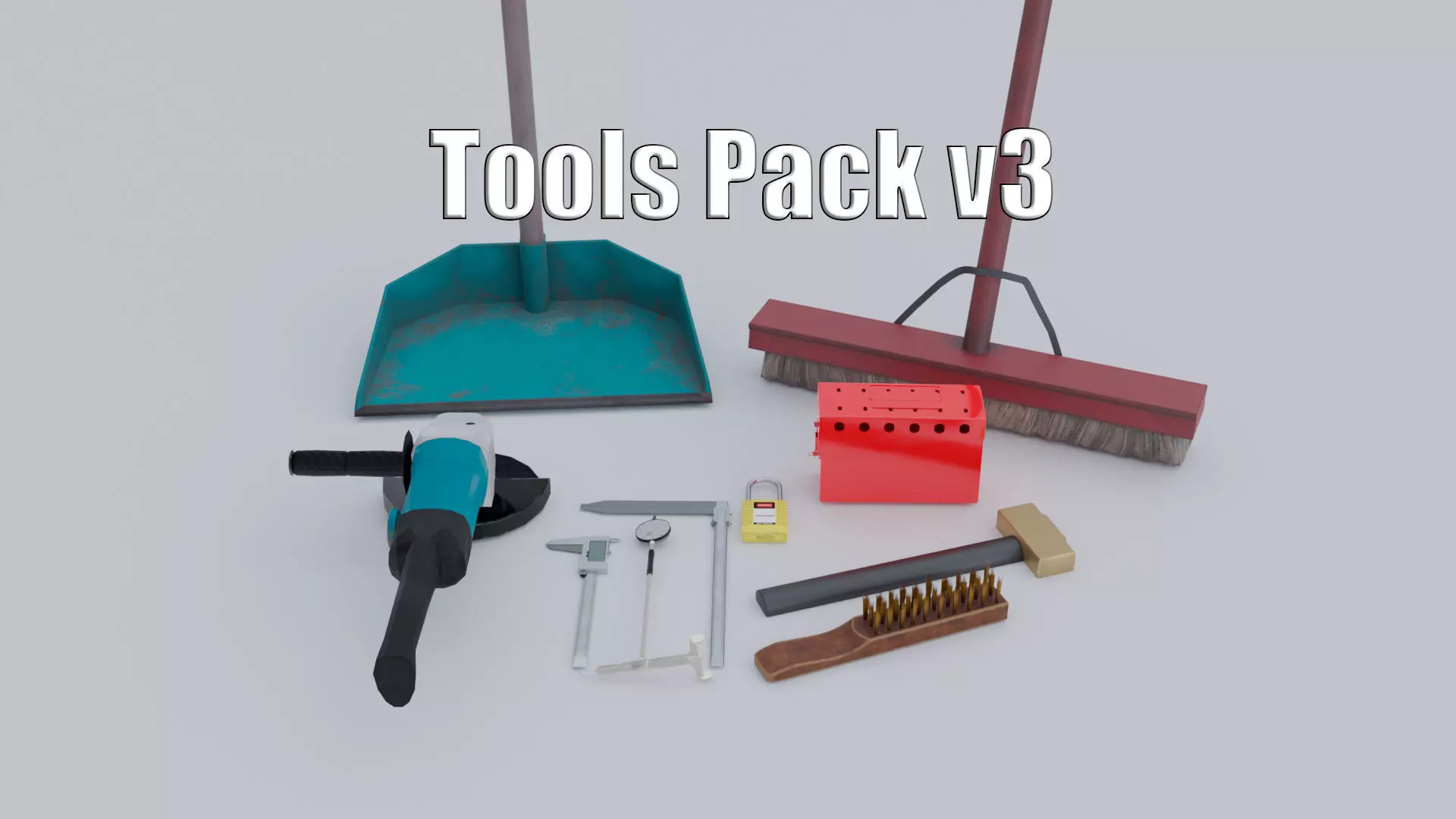 Tools Pack v3 Low-poly 3D model_0