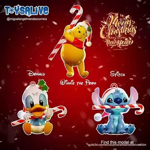 THREE DISNEY CHARACTERS FOR YOUR CHRISTMAS TREE 3D print model