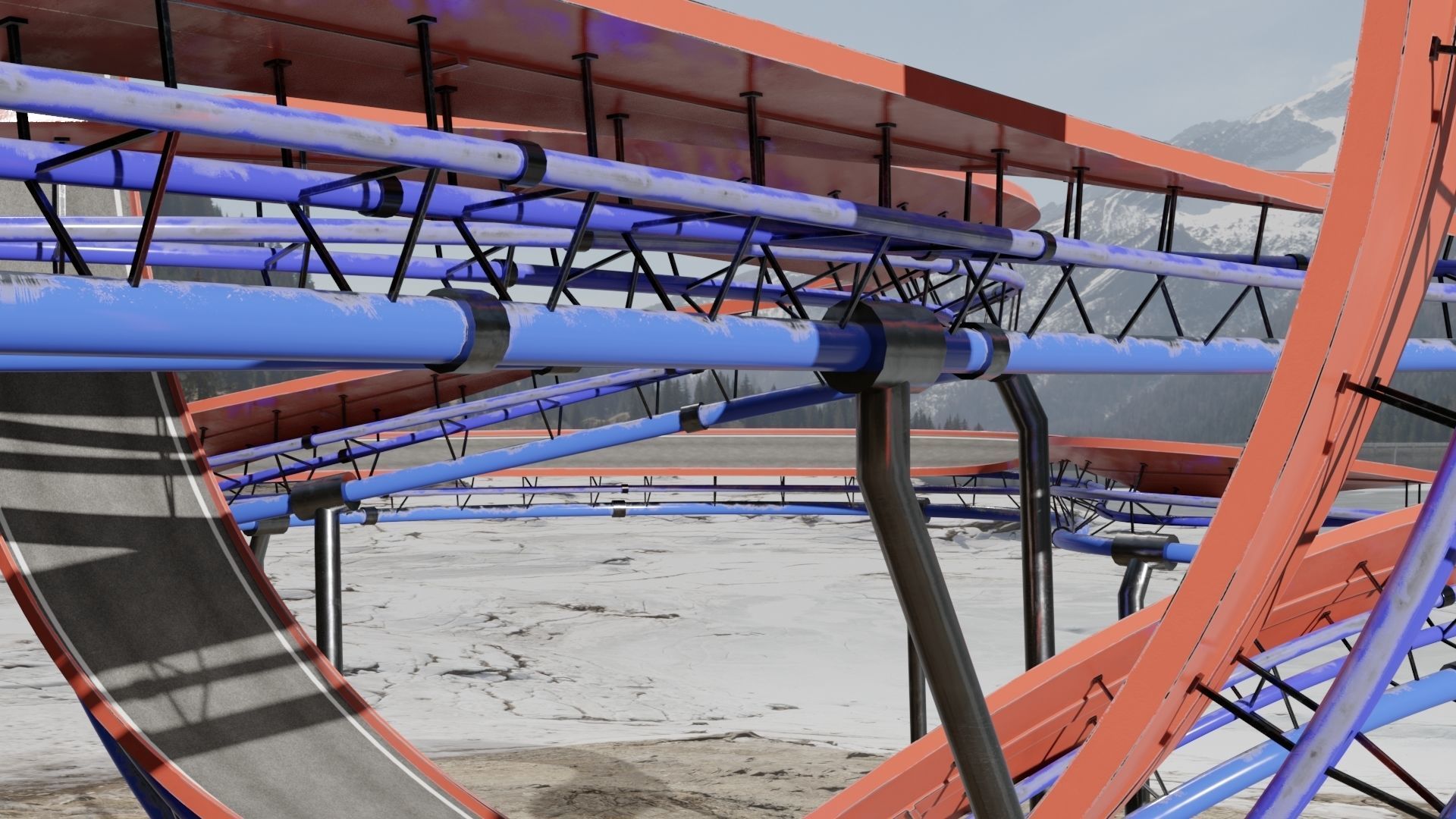 Acrobatic Auto Circuit Low-poly 3D model_14