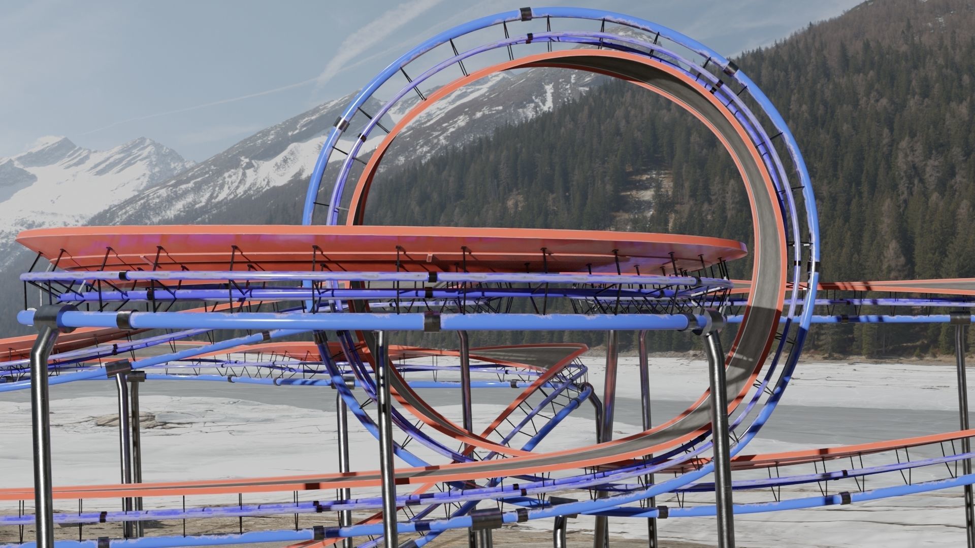 Acrobatic Auto Circuit Low-poly 3D model_15