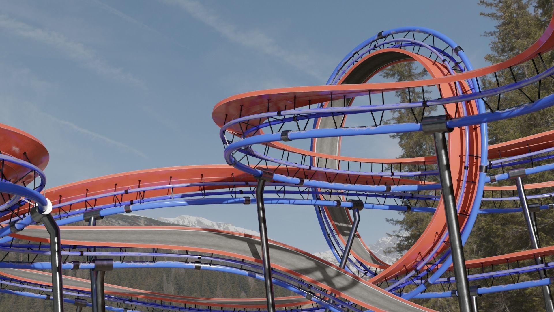 Acrobatic Auto Circuit Low-poly 3D model_19