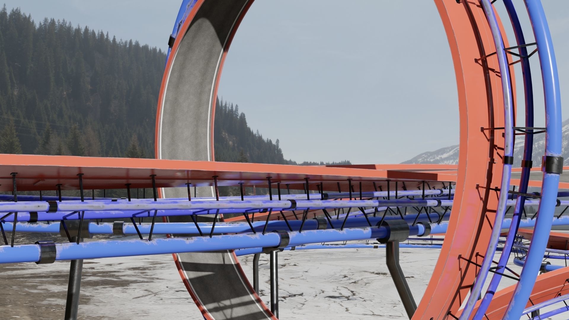 Acrobatic Auto Circuit Low-poly 3D model_13