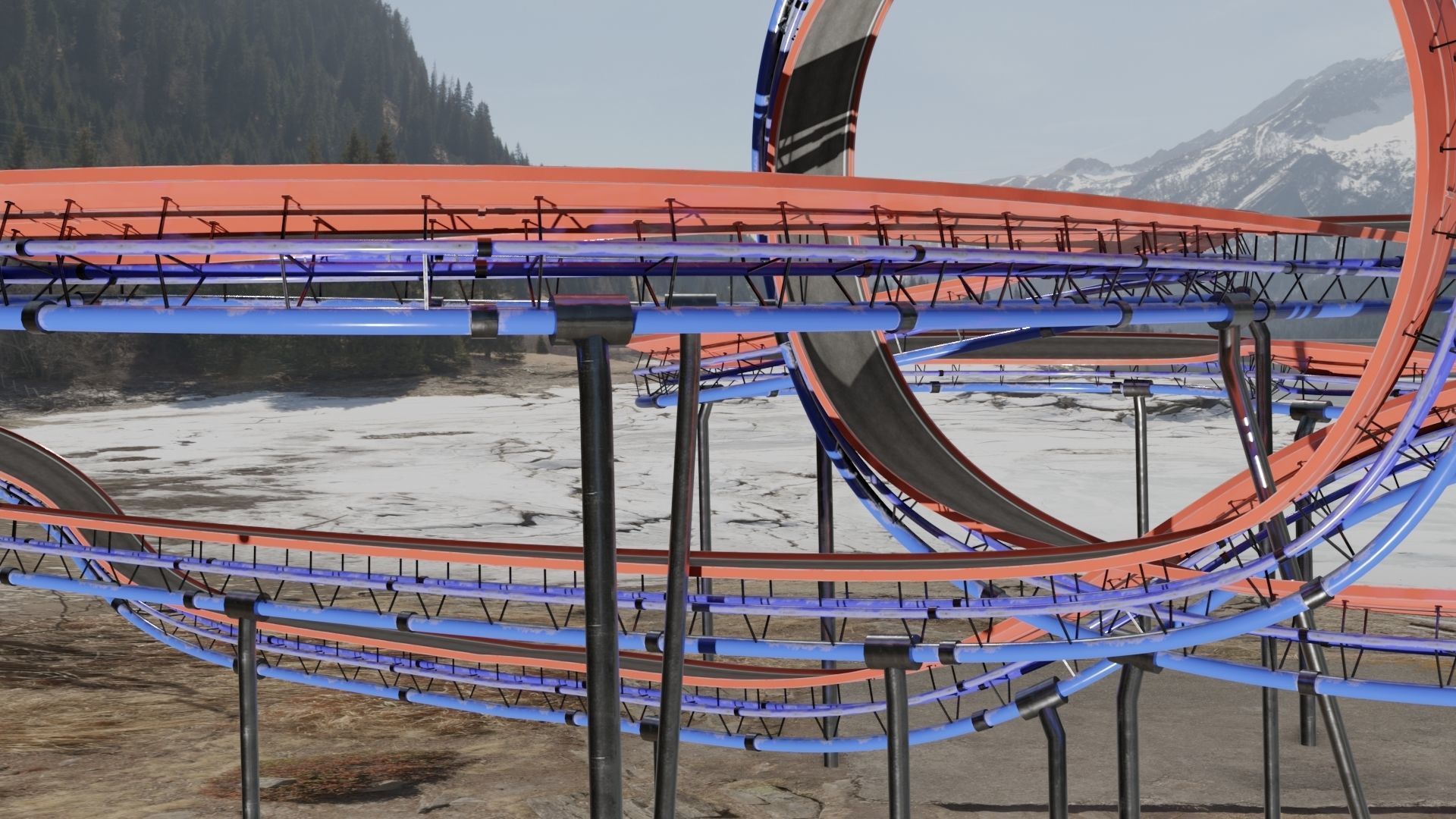 Acrobatic Auto Circuit Low-poly 3D model_11