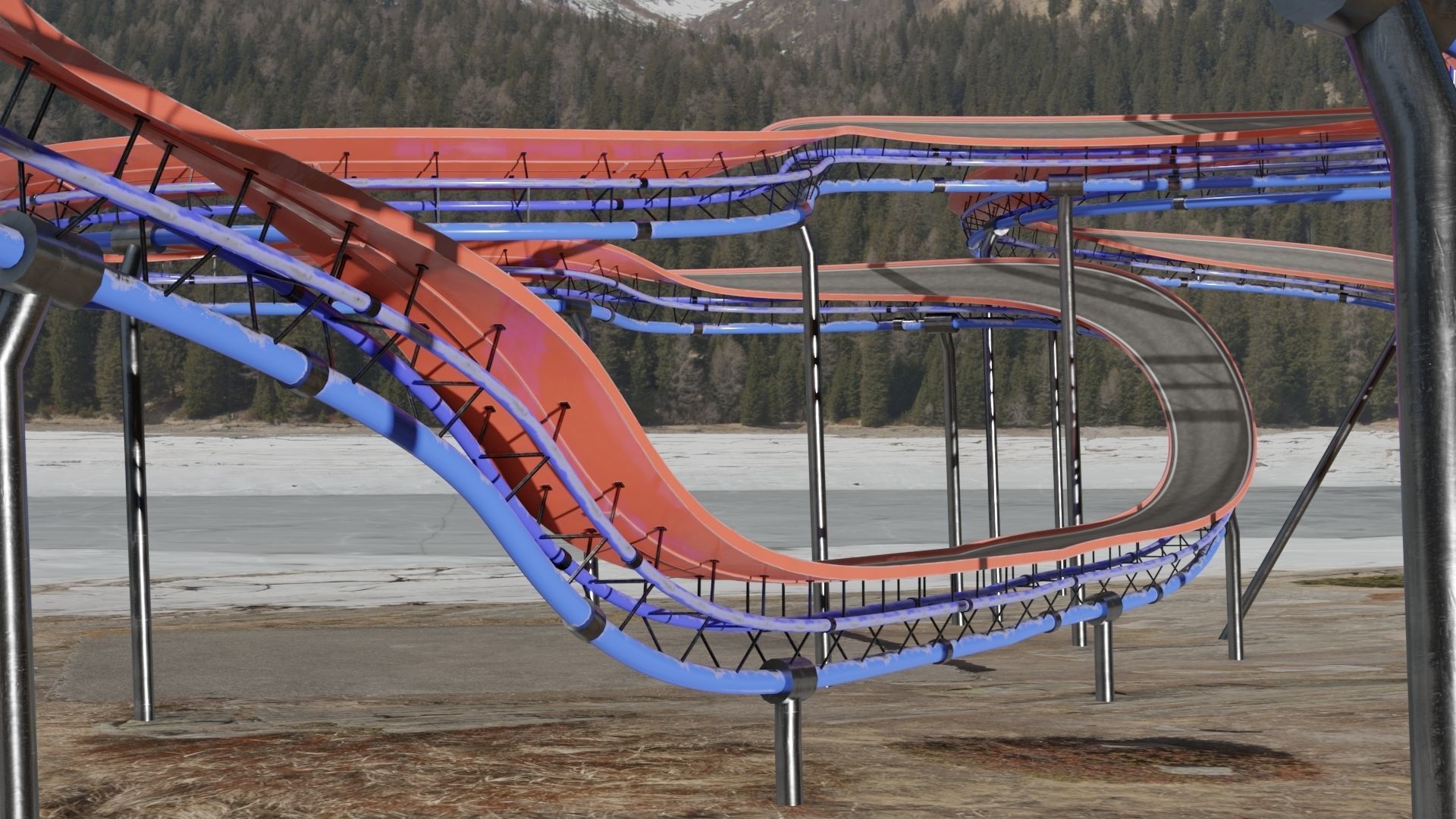 Acrobatic Auto Circuit Low-poly 3D model_12