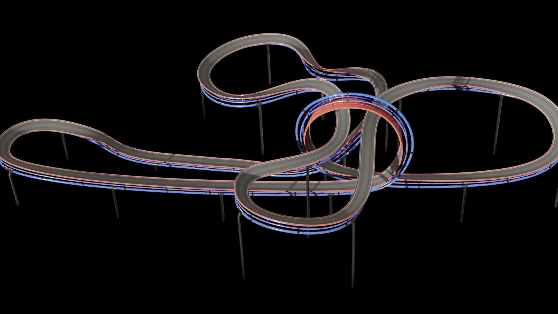 Acrobatic Auto Circuit Low-poly 3D model_5