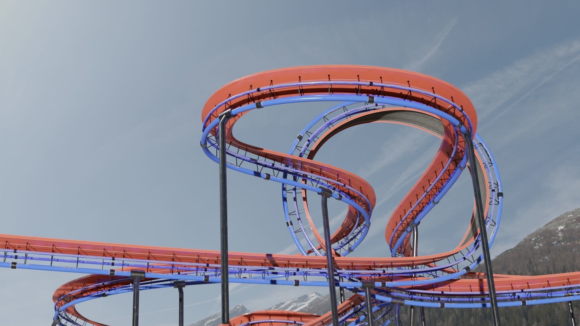 Acrobatic Auto Circuit Low-poly 3D model_7