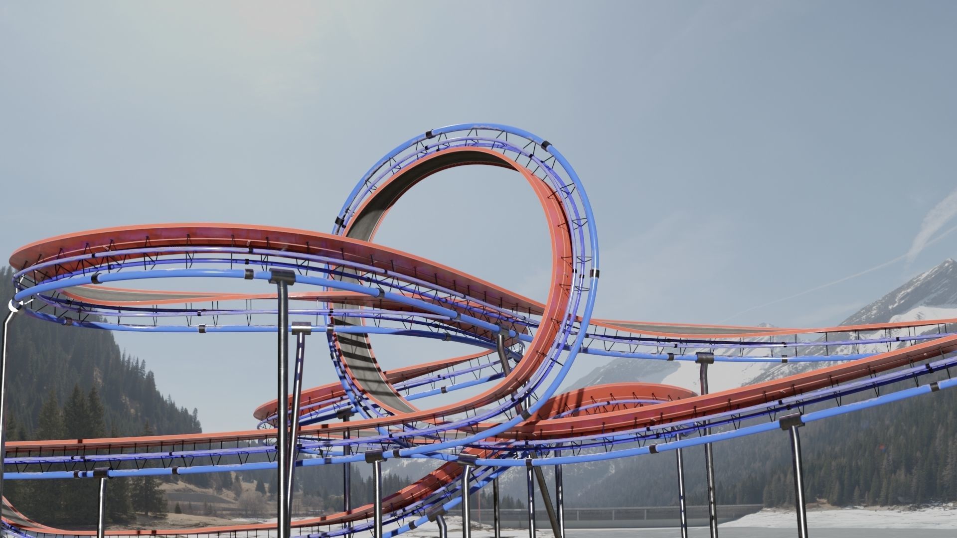 Acrobatic Auto Circuit Low-poly 3D model_2