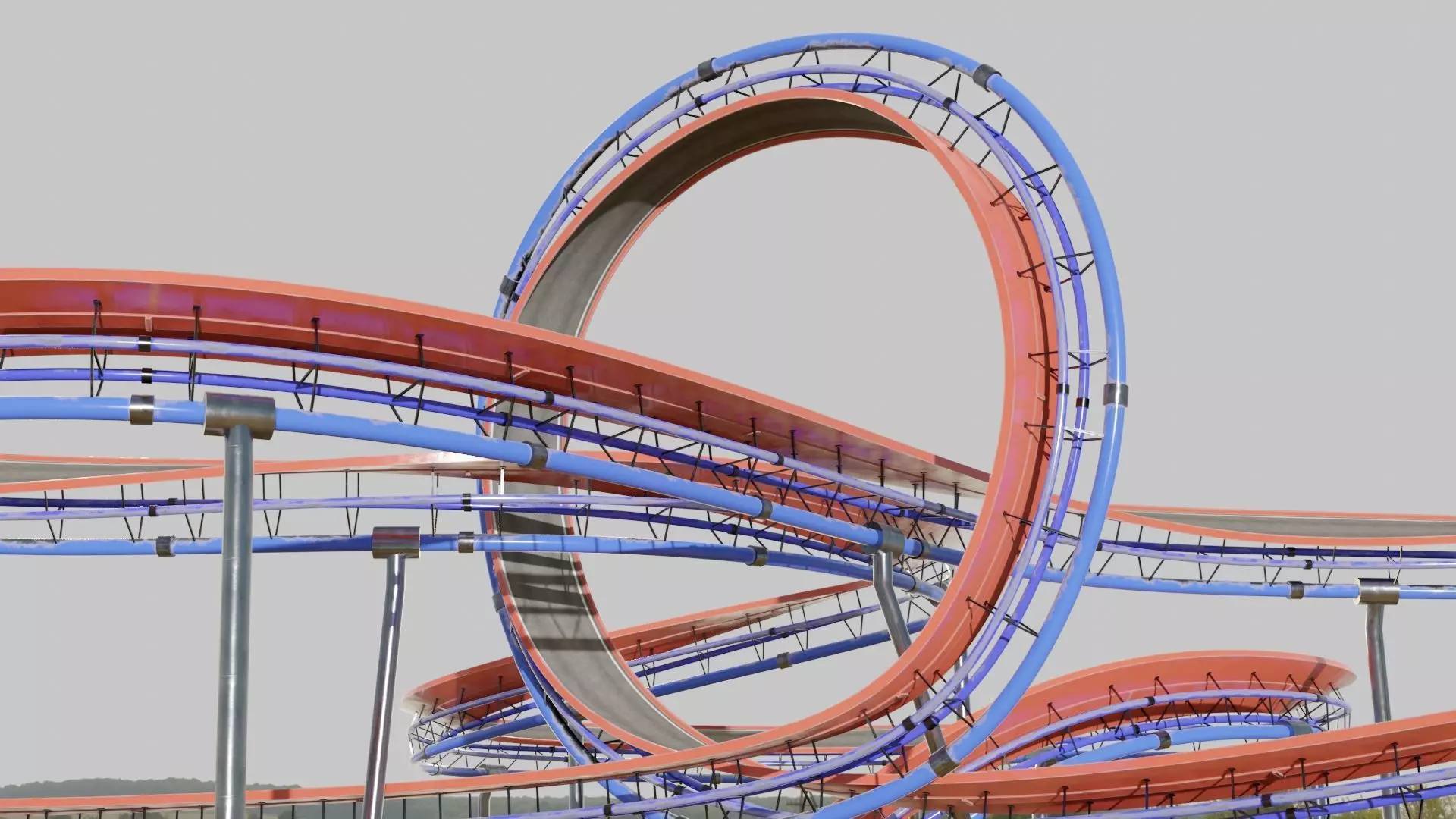 Acrobatic Auto Circuit Low-poly 3D model_0