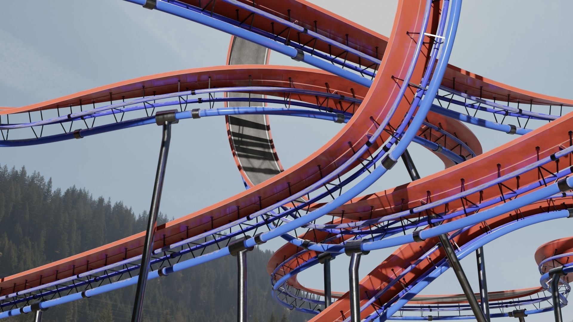 Acrobatic Auto Circuit Low-poly 3D model_10