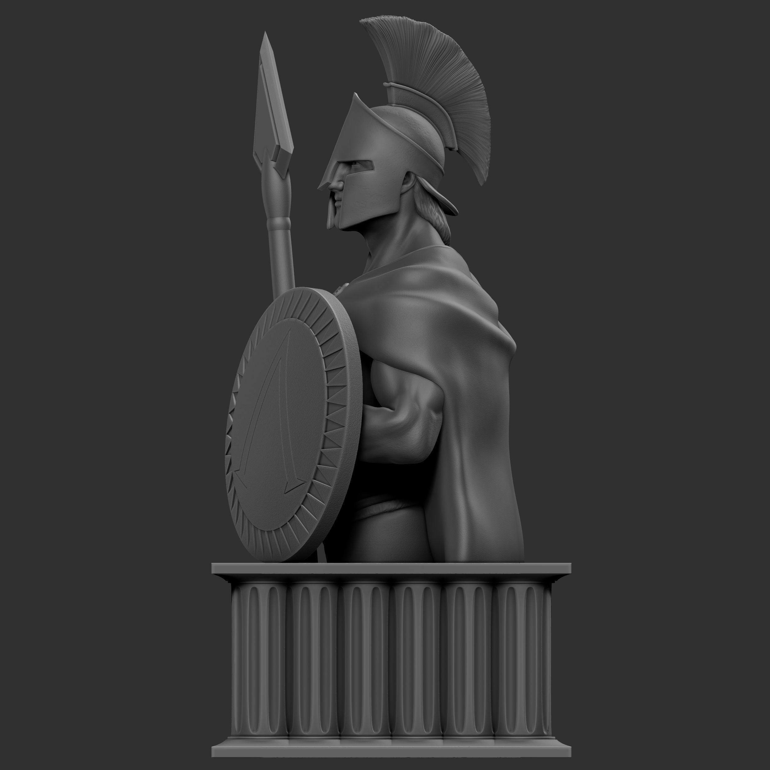 Spartan Warrior 3D Model Sculpture 3D print model_2