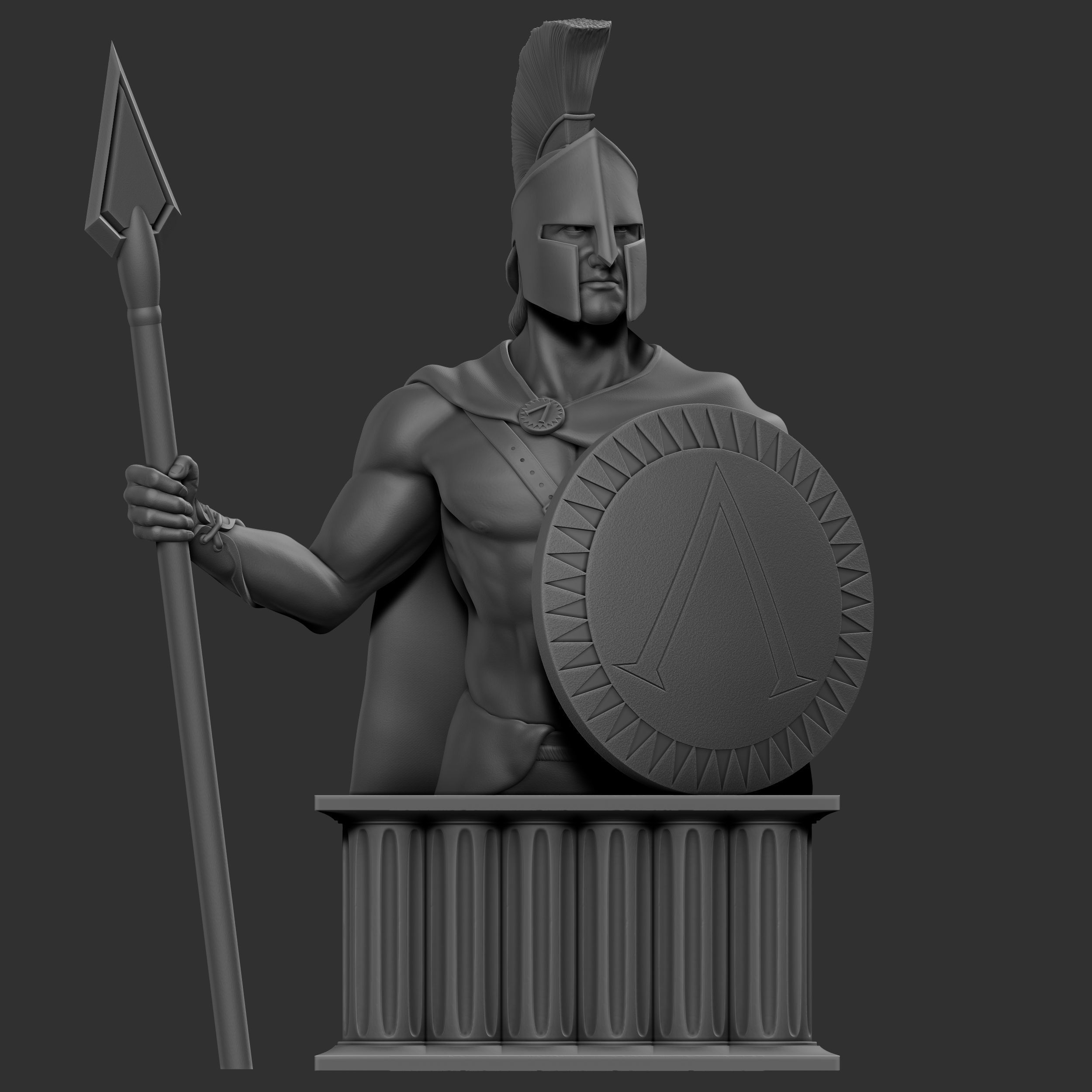 Spartan Warrior 3D Model Sculpture 3D print model_1