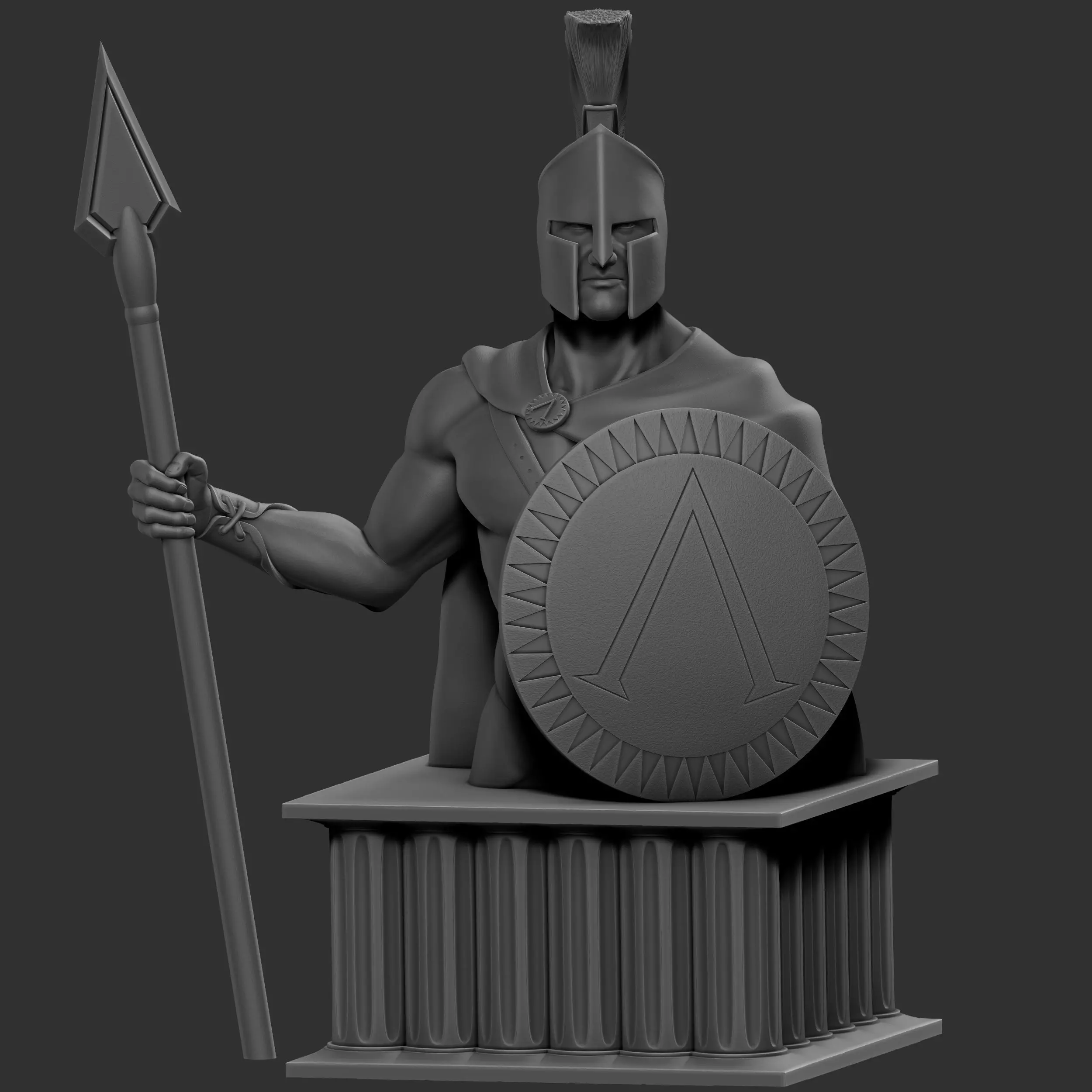 Spartan Warrior 3D Model Sculpture 3D print model_0