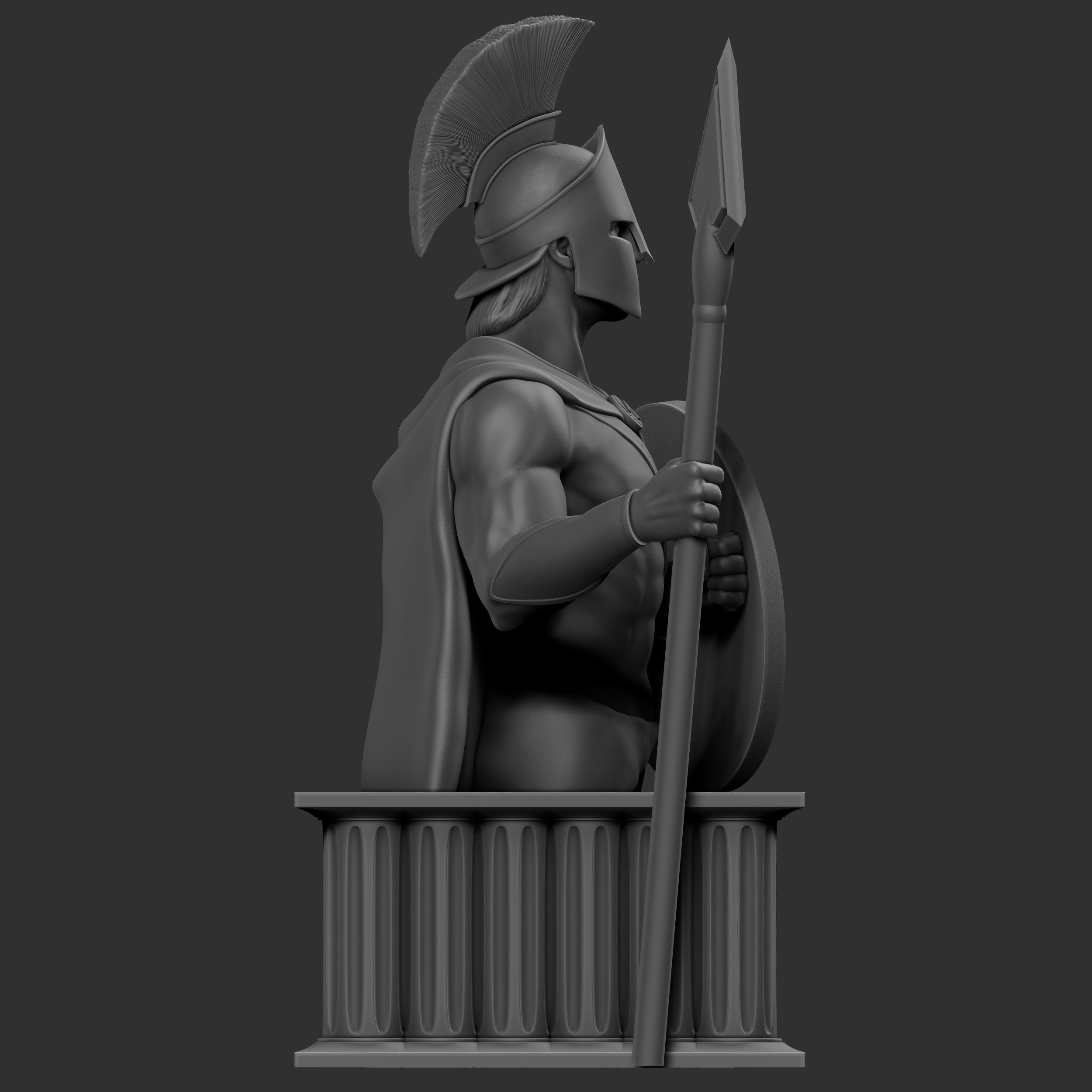 Spartan Warrior 3D Model Sculpture 3D print model_4