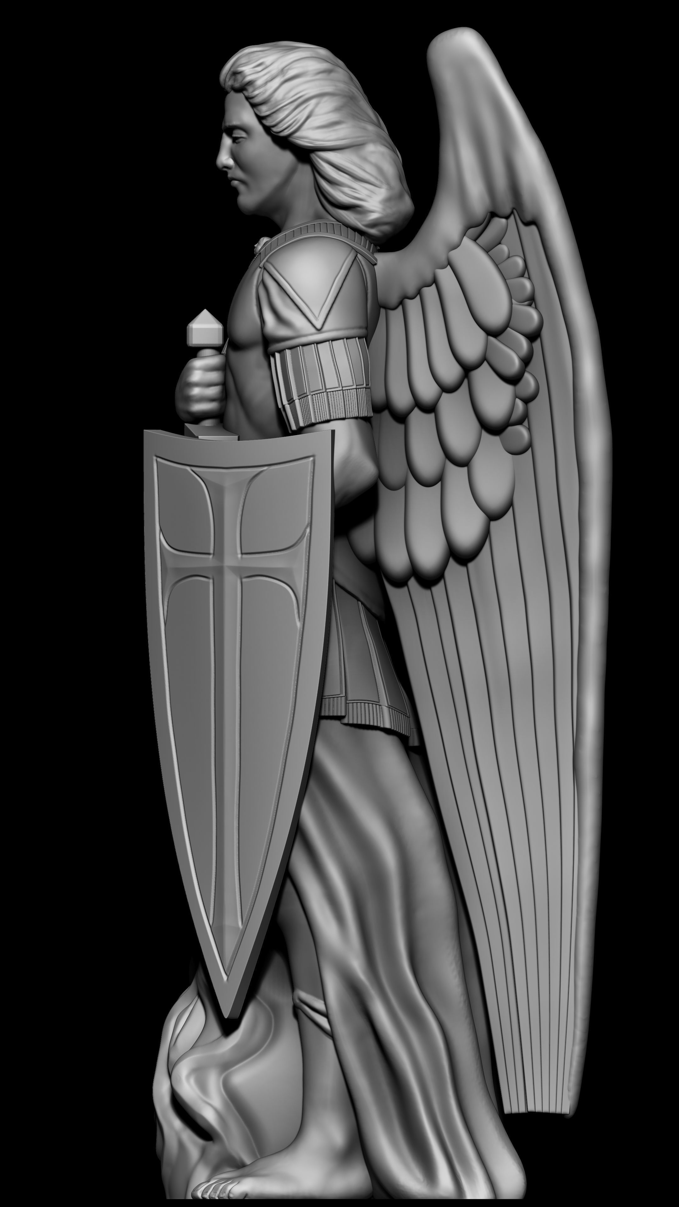 Archangel Michael 3D Model Sculpture 3D print model_2