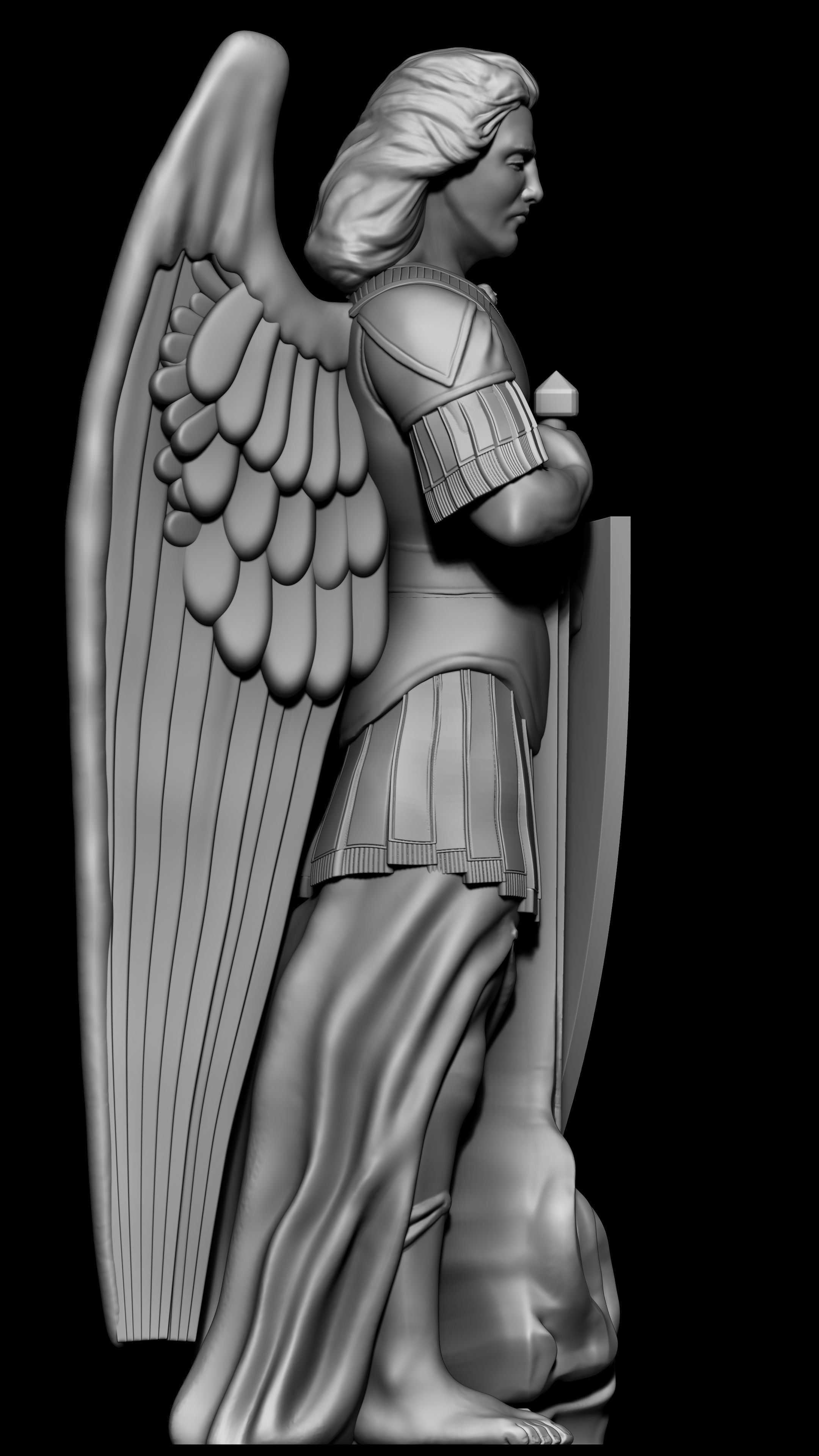 Archangel Michael 3D Model Sculpture 3D print model_4