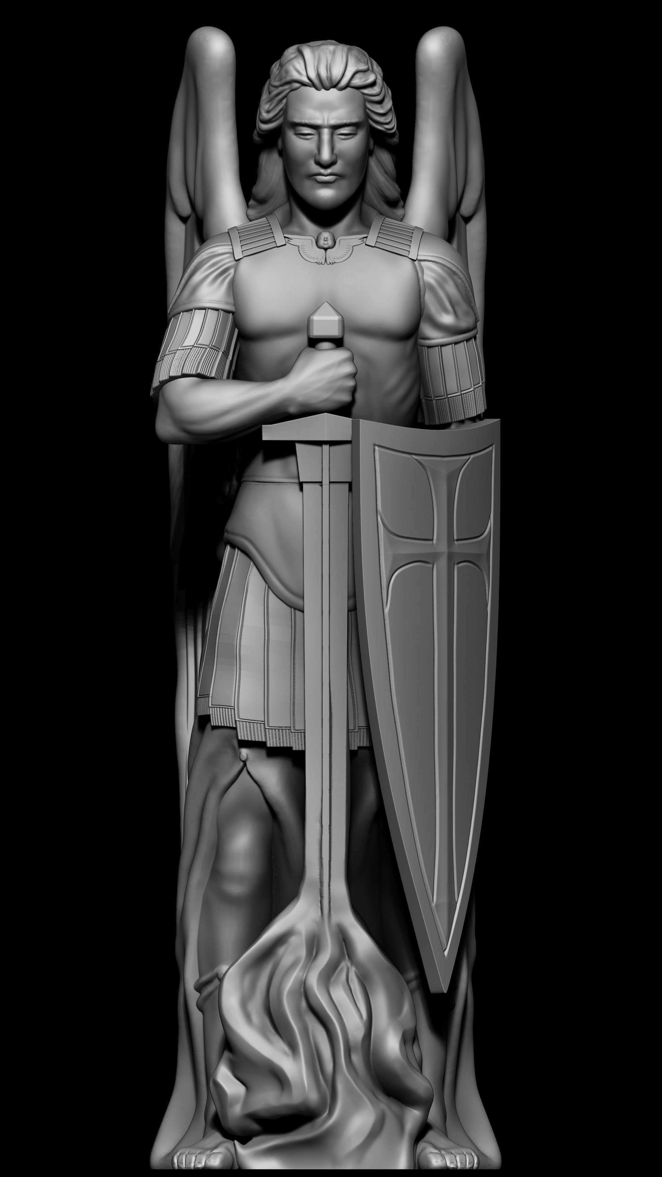 Archangel Michael 3D Model Sculpture 3D print model_1