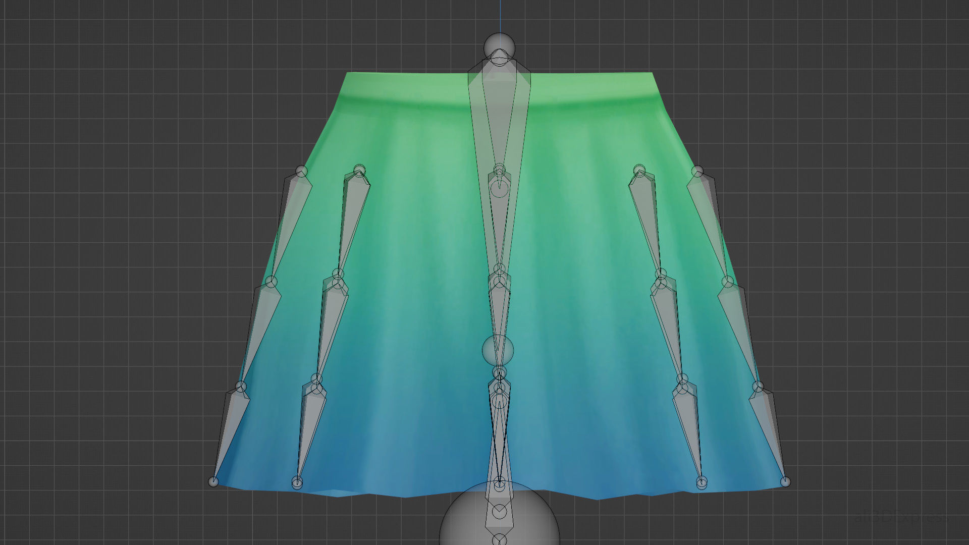 Stylized Anime Skirts Collection Low-poly 3D model_15
