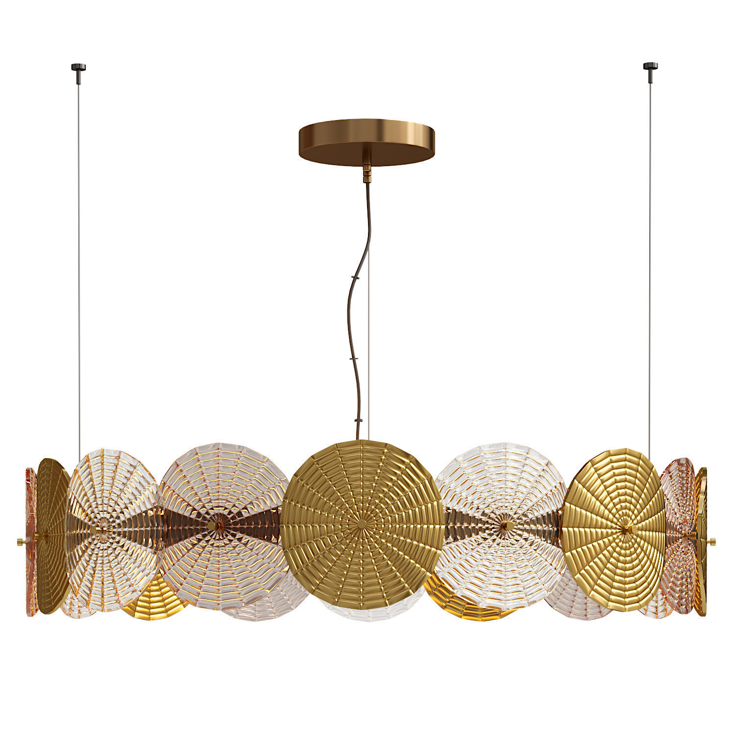 Dandelion Gold and Transparent Chandelier 3D model_2
