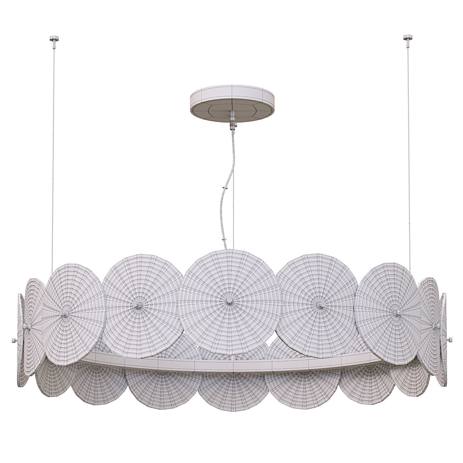 Dandelion Gold and Transparent Chandelier 3D model_3