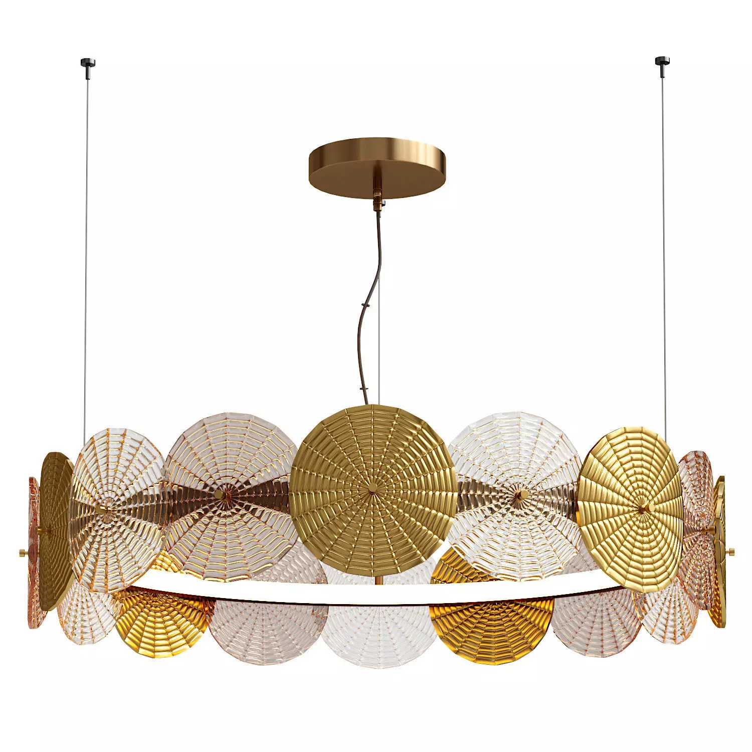 Dandelion Gold and Transparent Chandelier 3D model_0