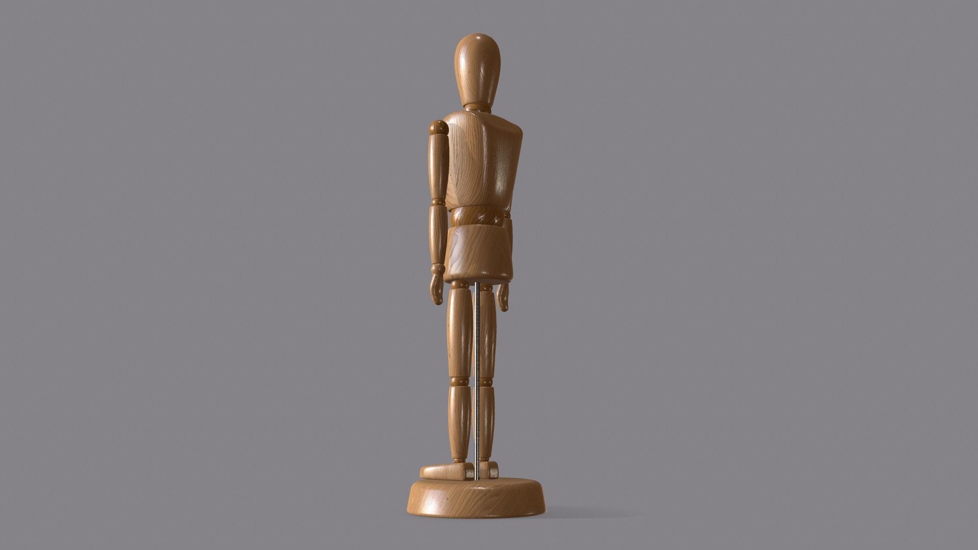 Wooden Dummy Low-poly 3D model_10