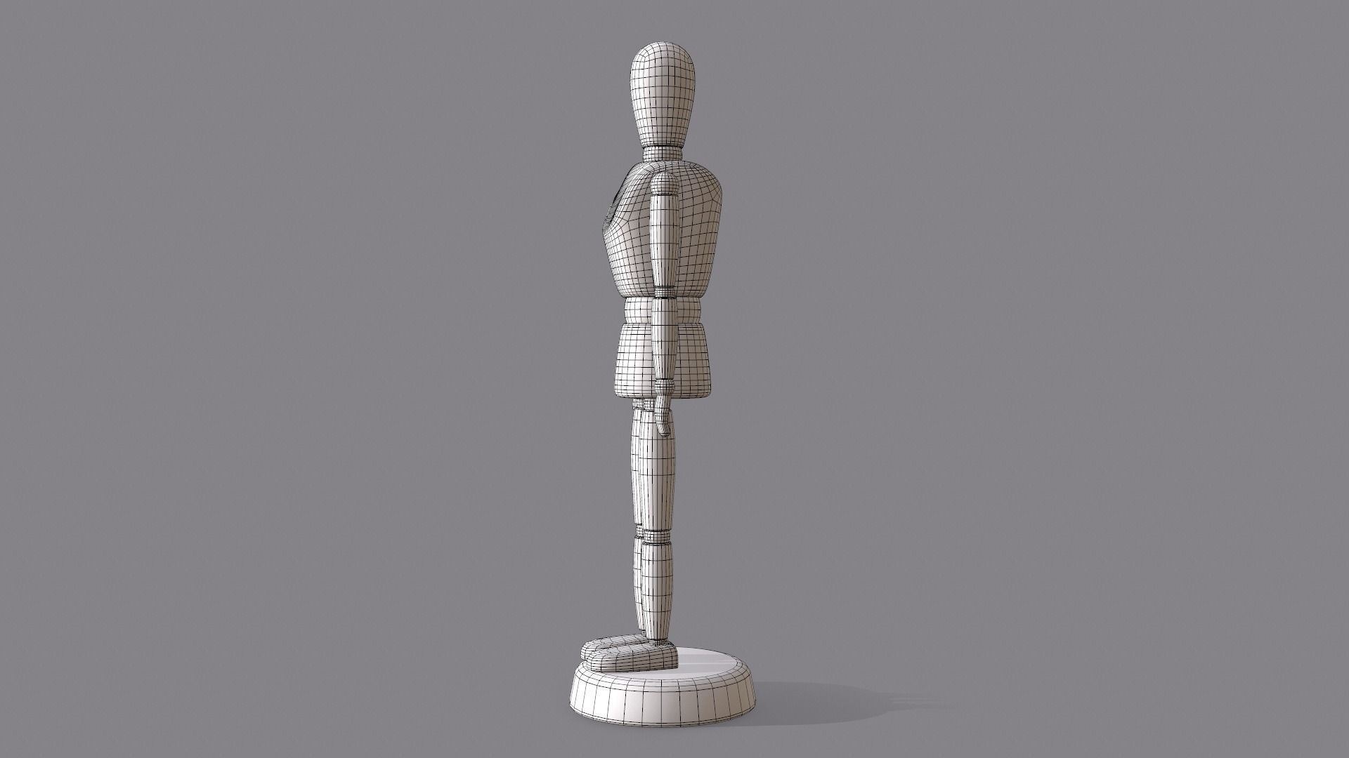 Wooden Dummy Low-poly 3D model_9
