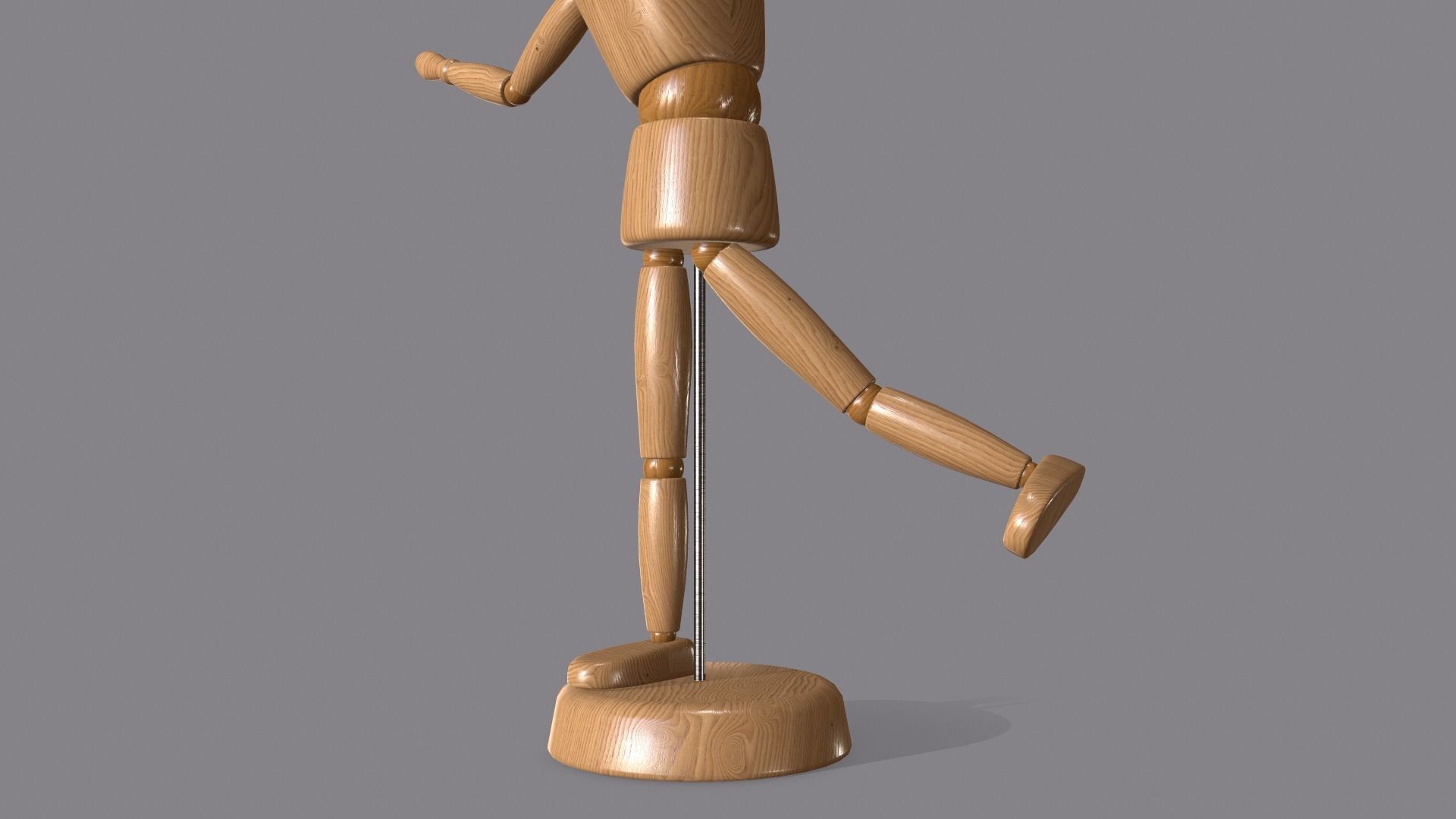 Wooden Dummy Low-poly 3D model_5