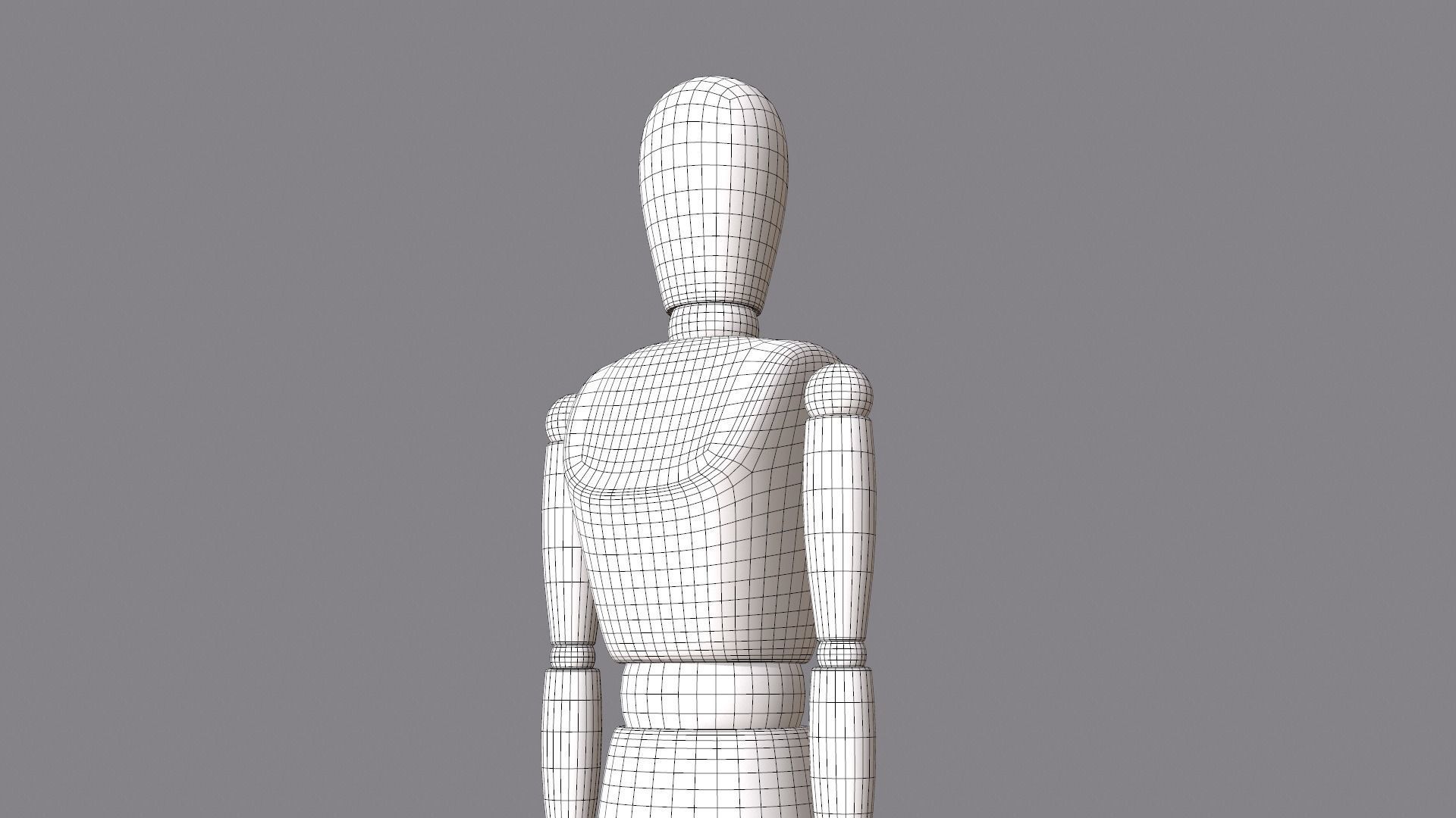 Wooden Dummy Low-poly 3D model_8