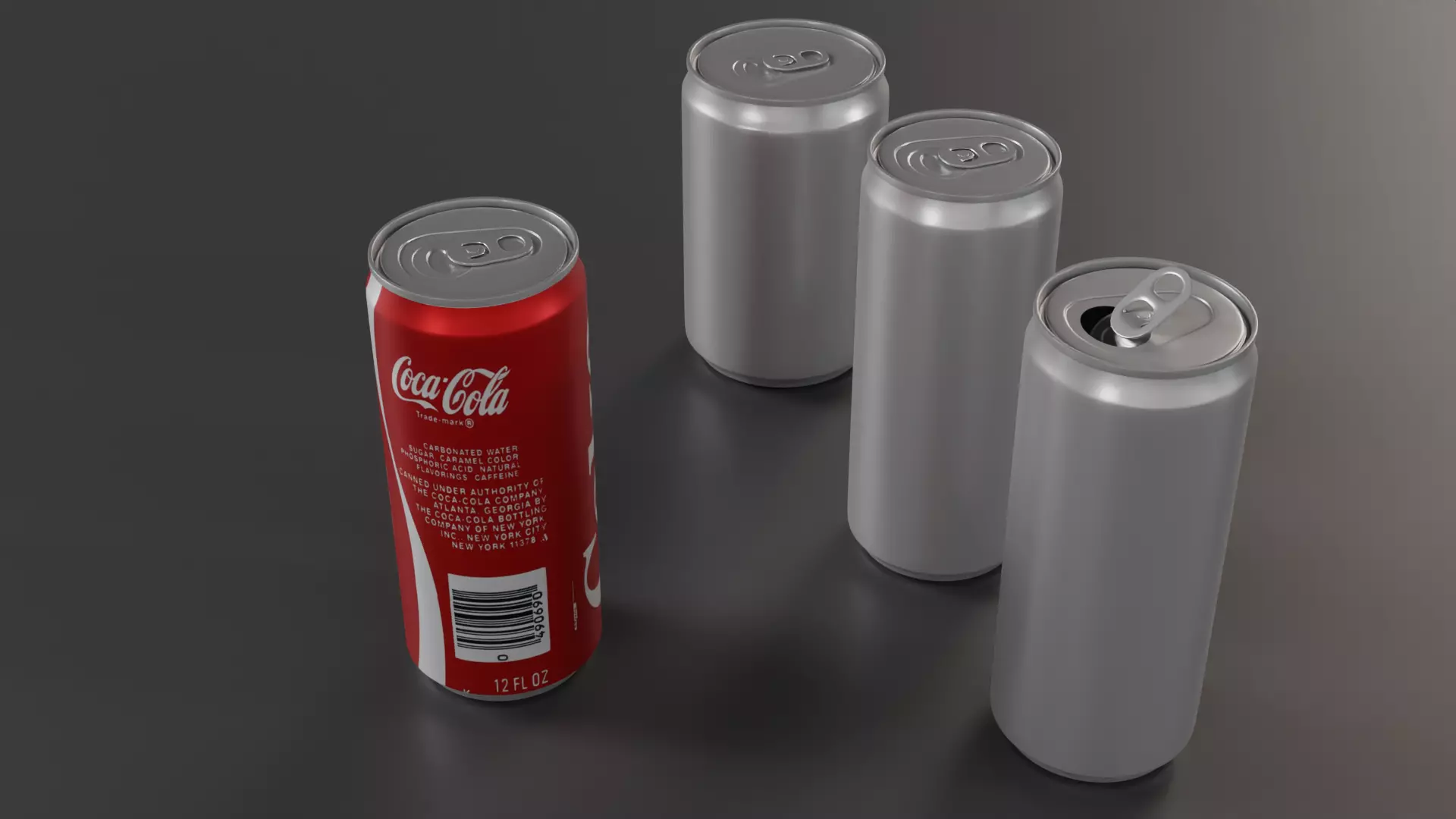 Soda Cans  Low-poly 3D model_0