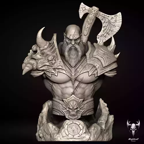 Kratos Bust - God Of War Ragnarok Fan Art 3D Print Model