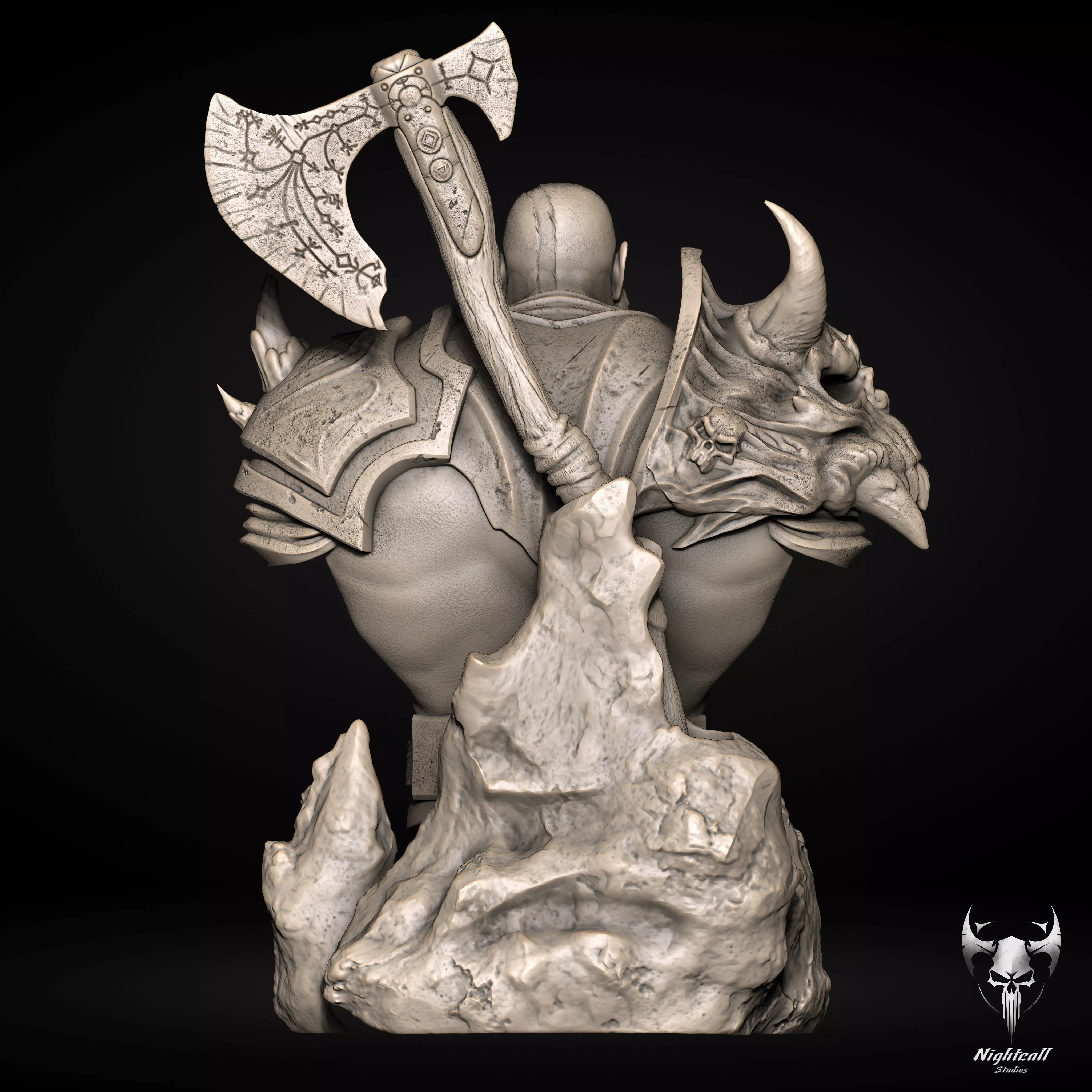 Kratos Bust - God Of War Ragnarok Fan Art 3D Print Model 3D print model_5